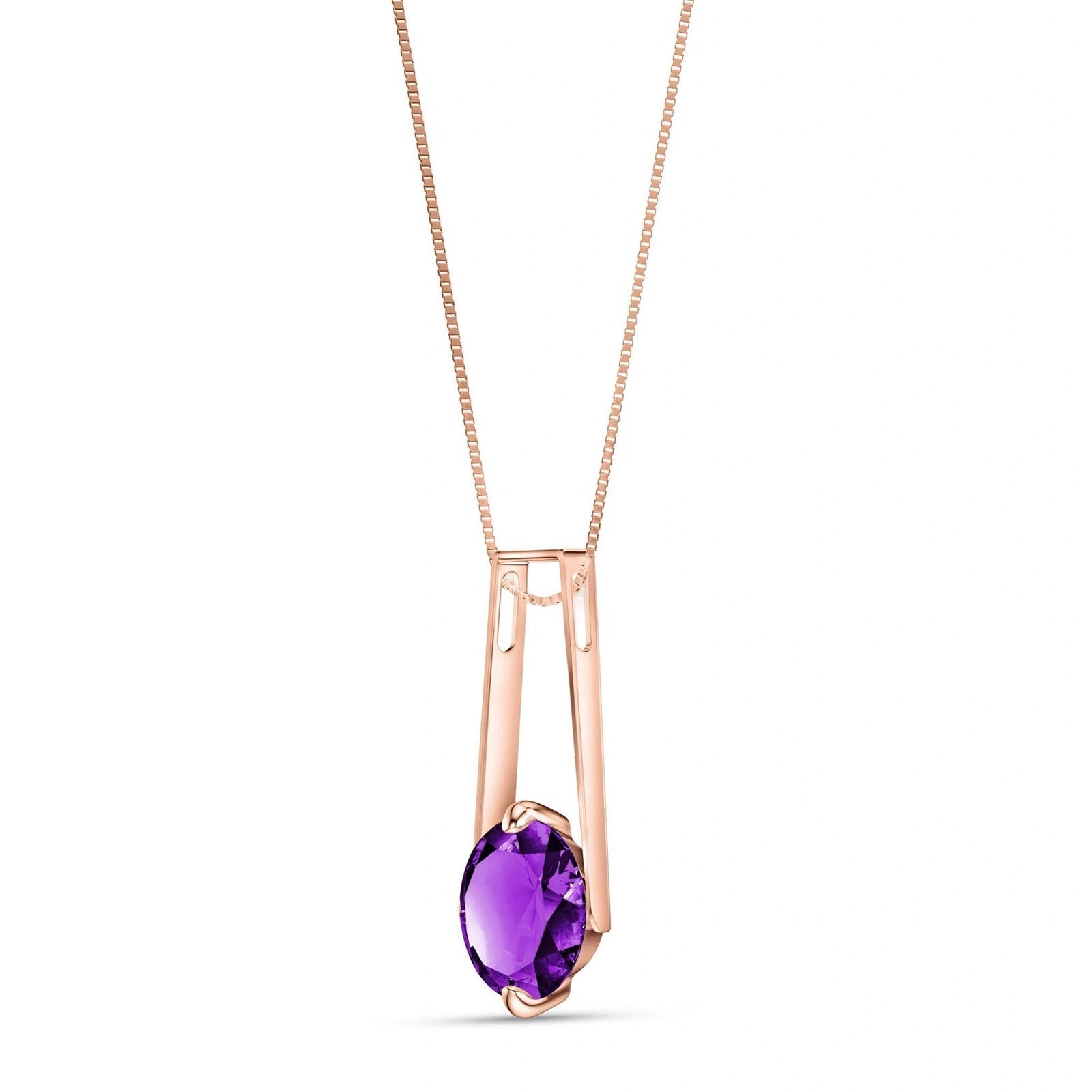 Rose Gold Bloom Necklace Amethyst 10K — Bruna