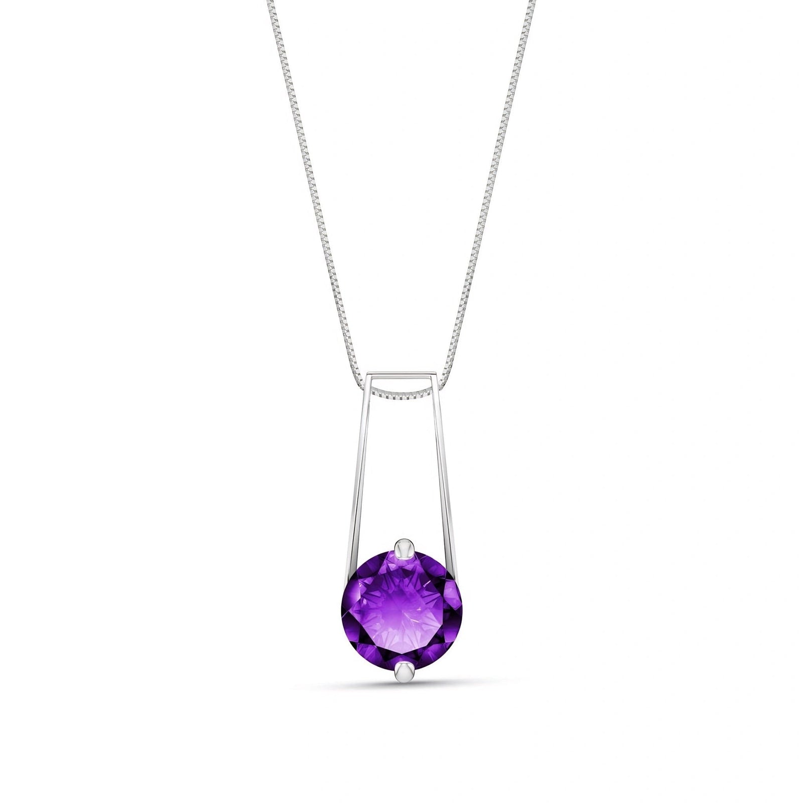White Gold Bloom Necklace Amethyst 10K — Bruna