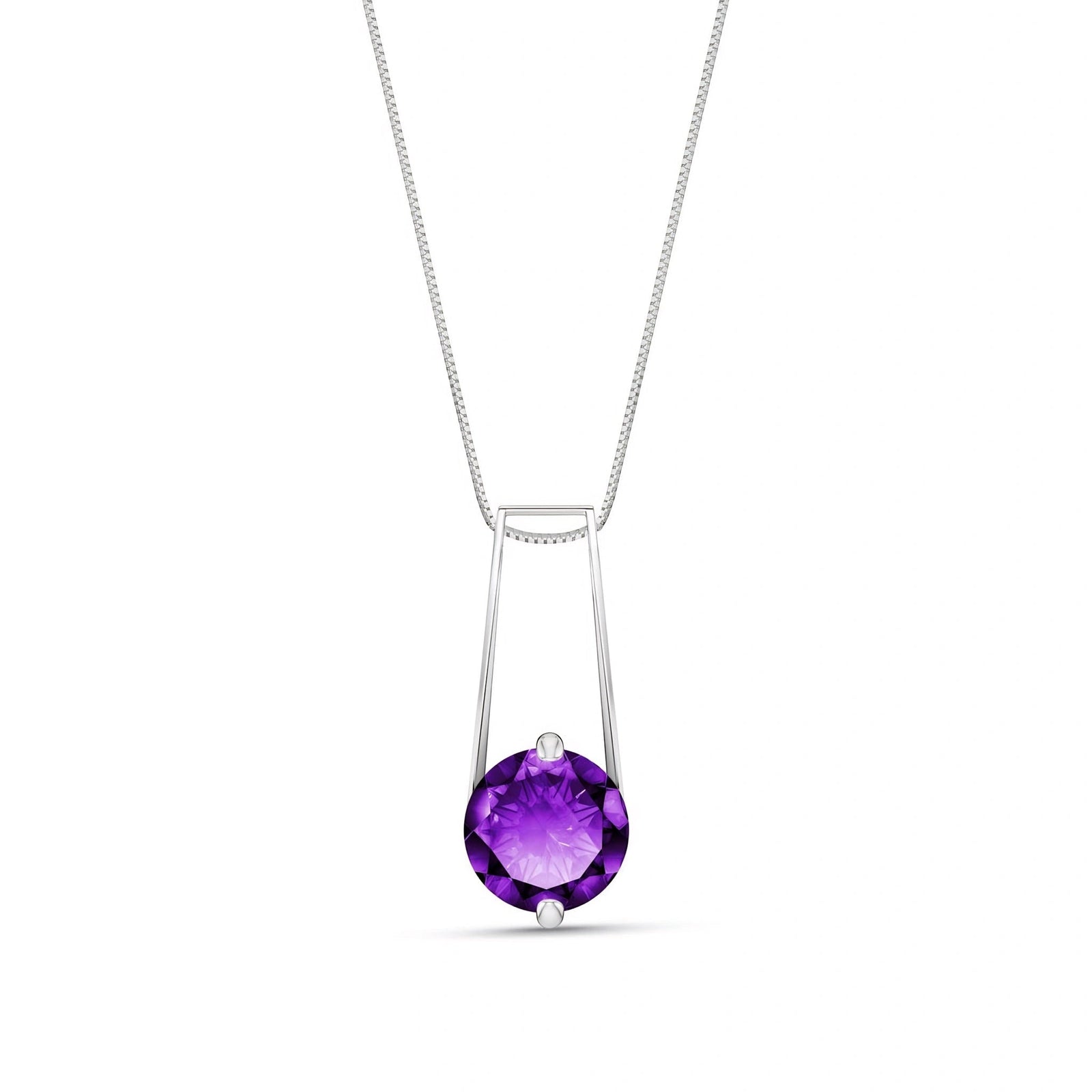 White Gold Bloom Necklace Amethyst 10K — Bruna