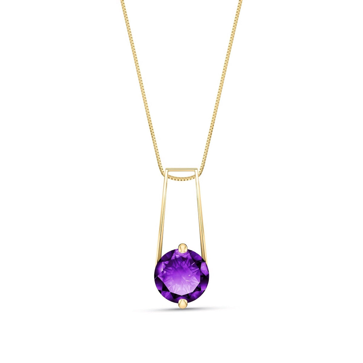 Yellow Gold Bloom Necklace Amethyst 10K — Bruna