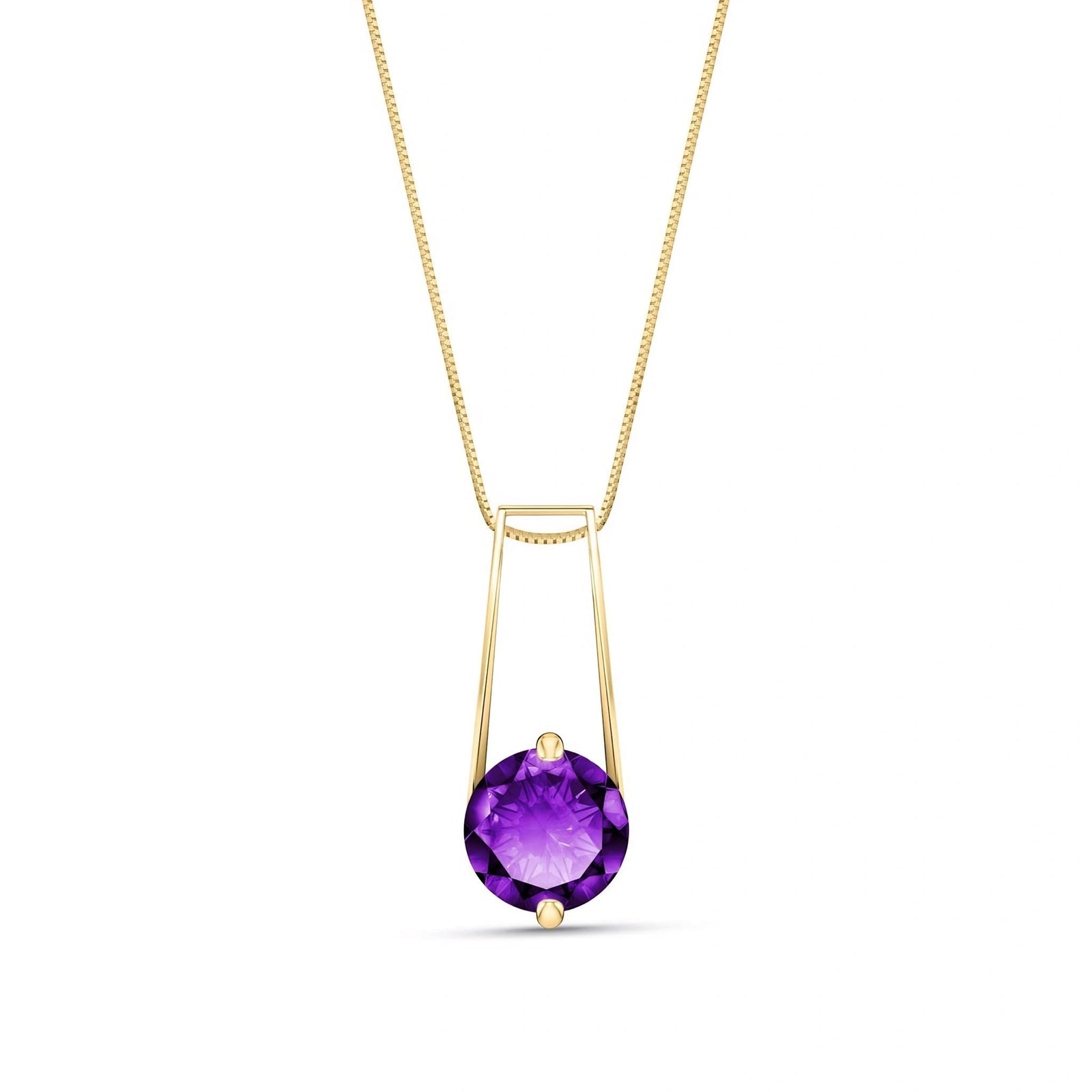 Yellow Gold Bloom Necklace Amethyst 10K — Bruna