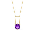 Yellow Gold Bloom Necklace Amethyst 10K — Bruna