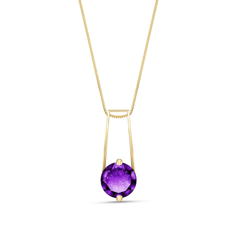 Yellow Gold Bloom Necklace Amethyst 10K — Bruna