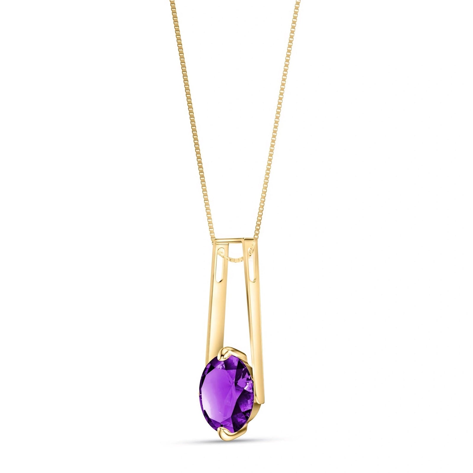 Yellow Gold Bloom Necklace Amethyst 10K — Bruna