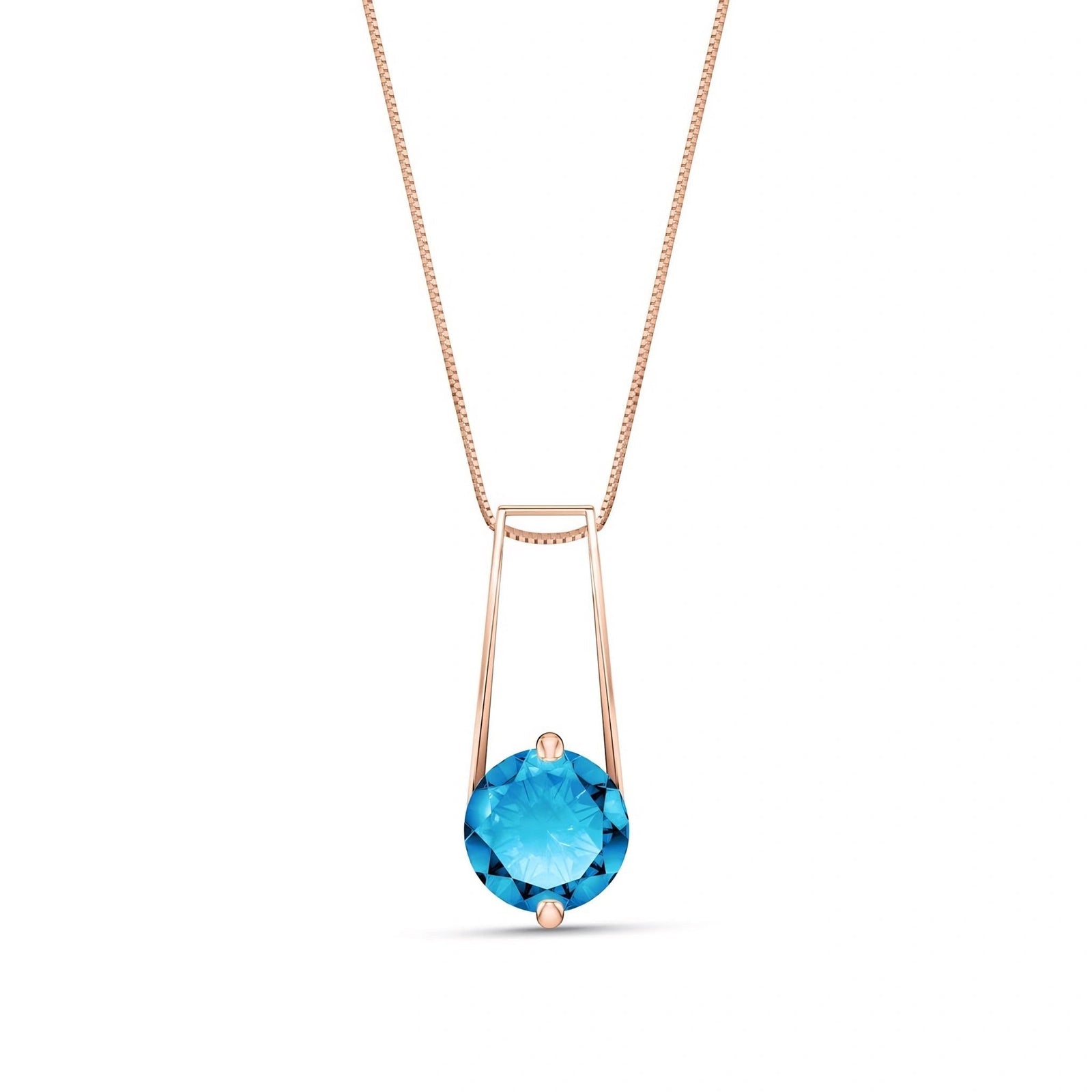 Rose Gold Bloom Necklace Blue Topaz 10K — Bruna