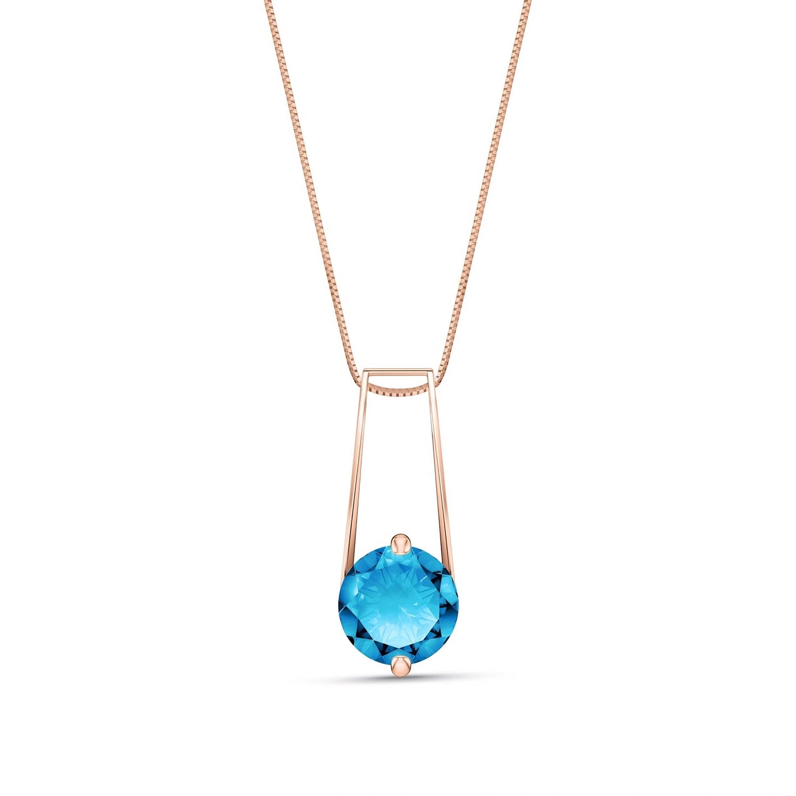 Rose Gold Bloom Necklace Blue Topaz 10K — Bruna