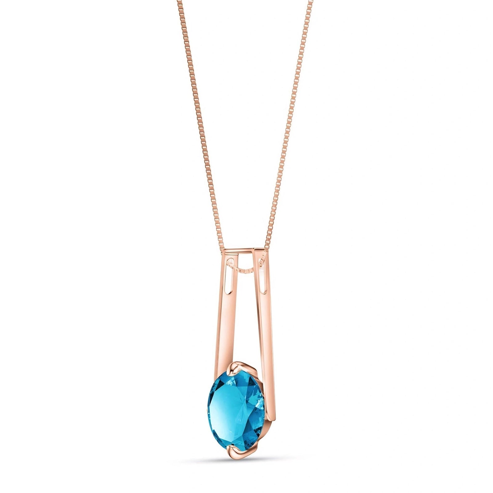 Rose Gold Bloom Necklace Blue Topaz 10K — Bruna