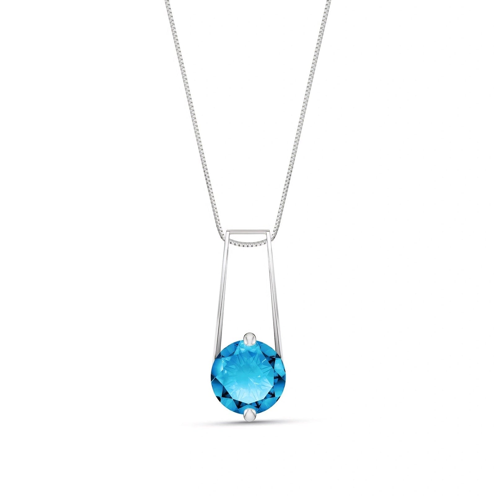 White Gold Bloom Necklace Blue Topaz 10K — Bruna