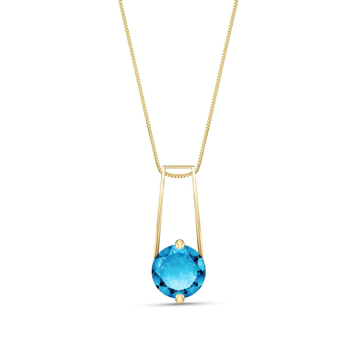 Yellow Gold Bloom Necklace Blue Topaz 10K — Bruna
