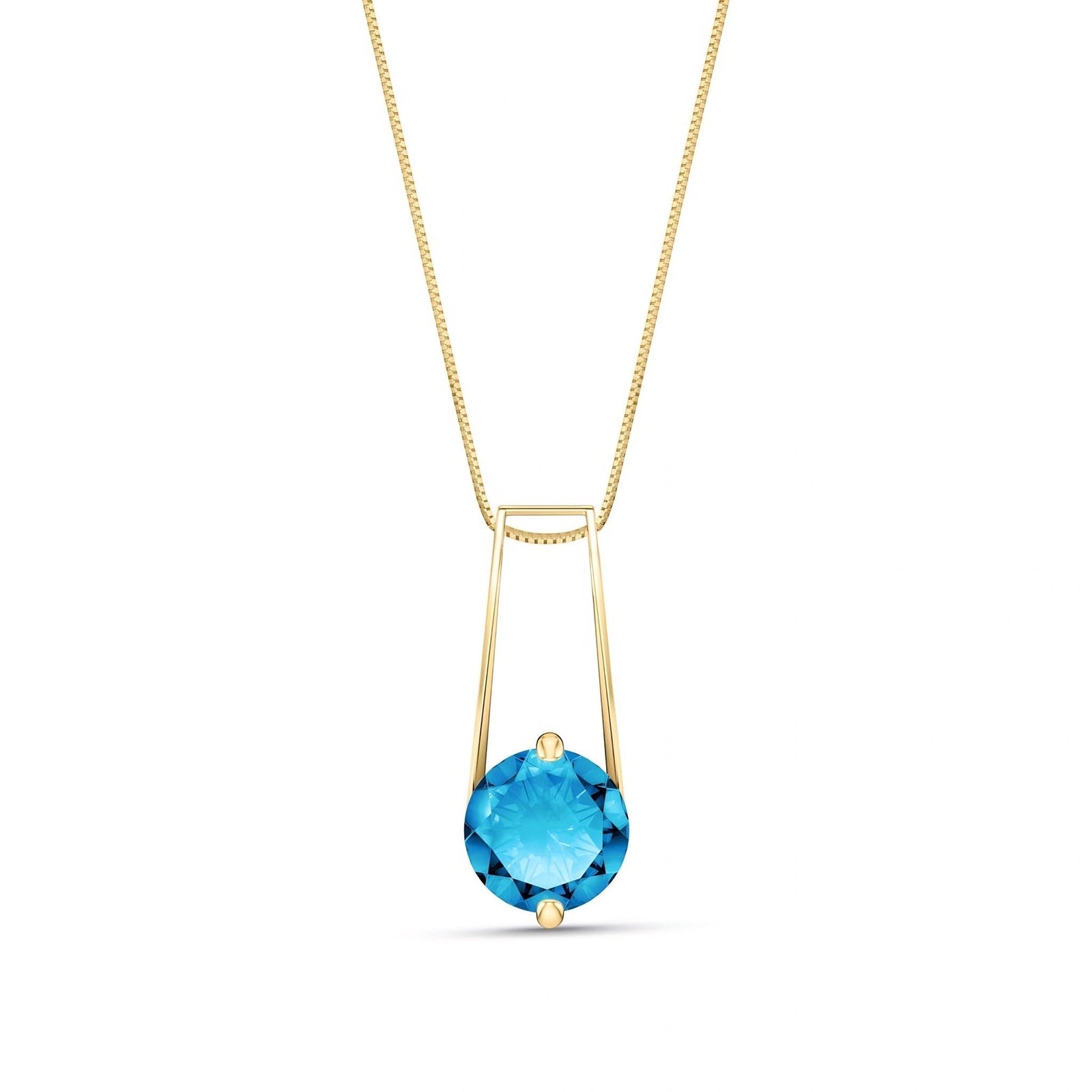 Yellow Gold Bloom Necklace Blue Topaz 10K — Bruna