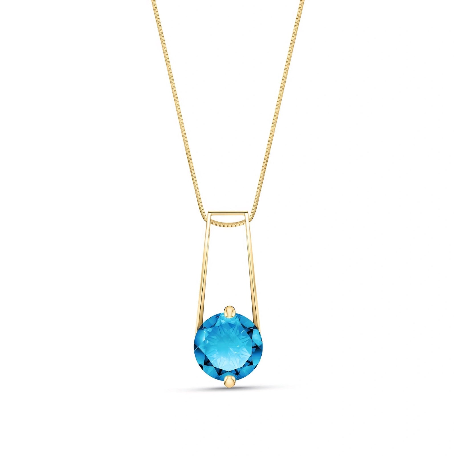Yellow Gold Bloom Necklace Blue Topaz 10K — Bruna