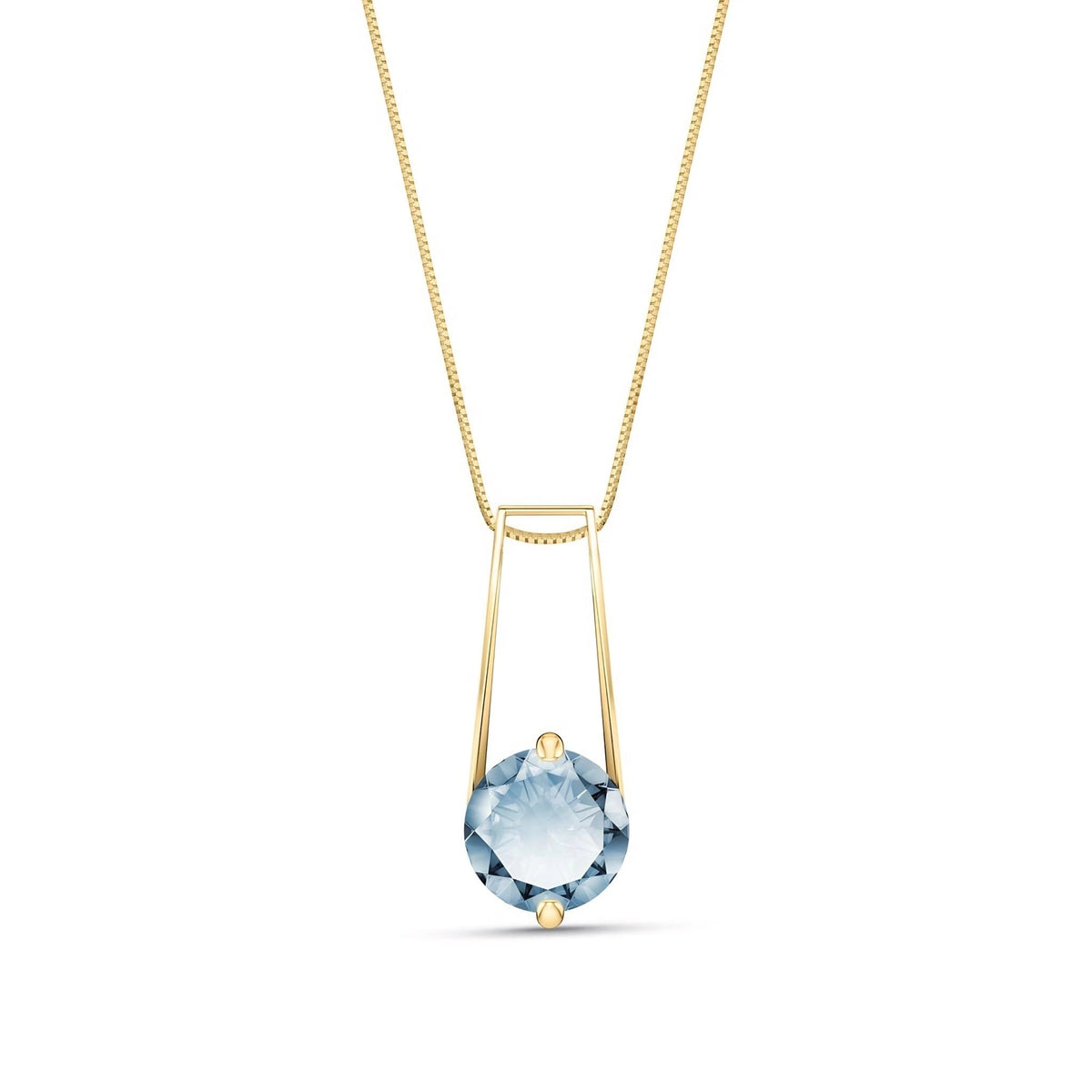 Yellow Gold Bloom Necklace Aquamarine 10K — Bruna