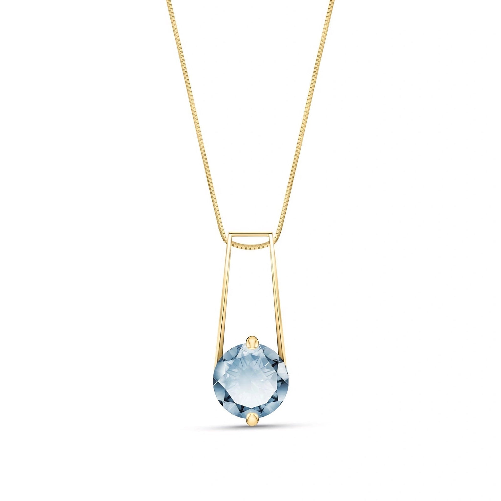 Yellow Gold Bloom Necklace Aquamarine 10K — Bruna