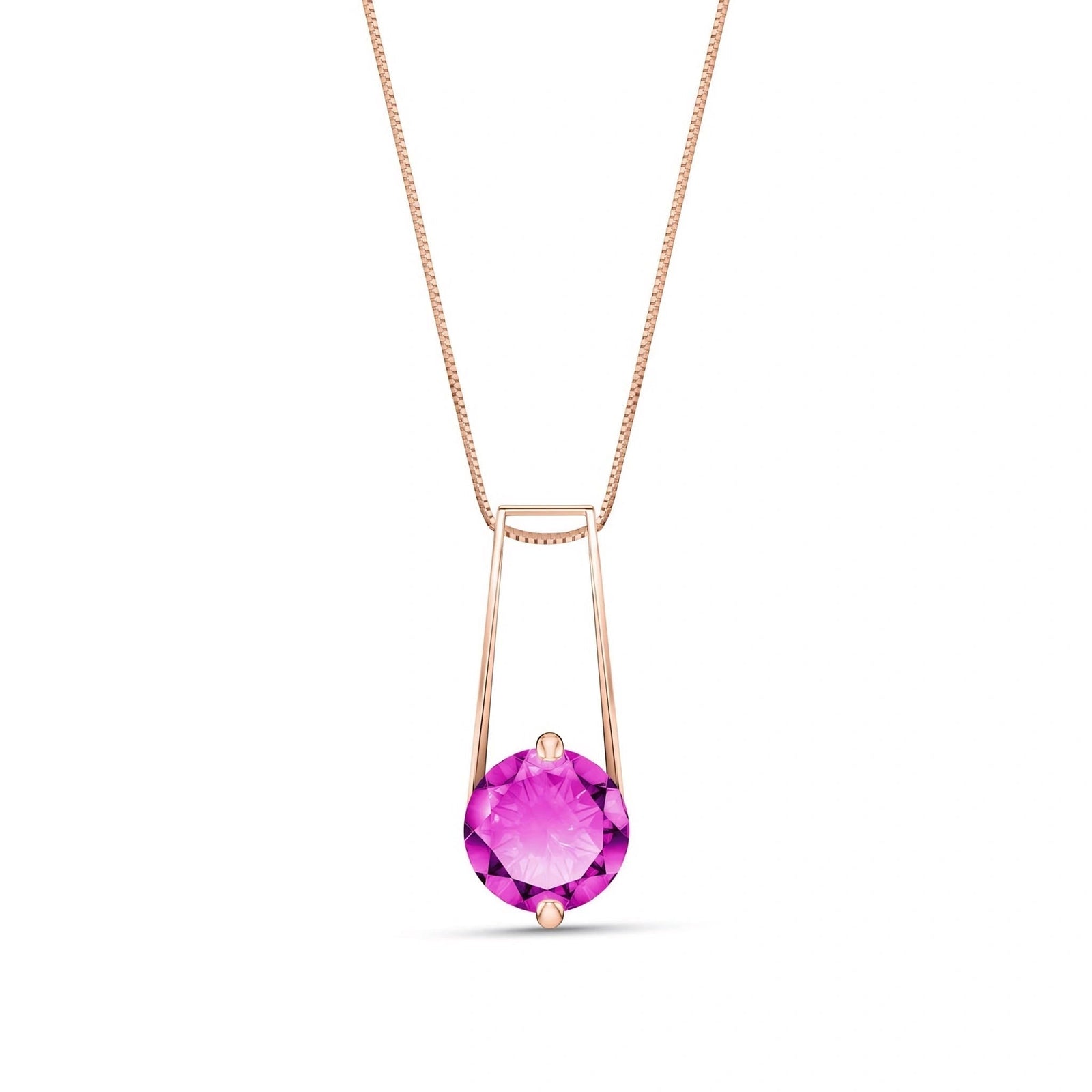 Rose Gold Bloom Necklace Pink Topaz 10K — Bruna