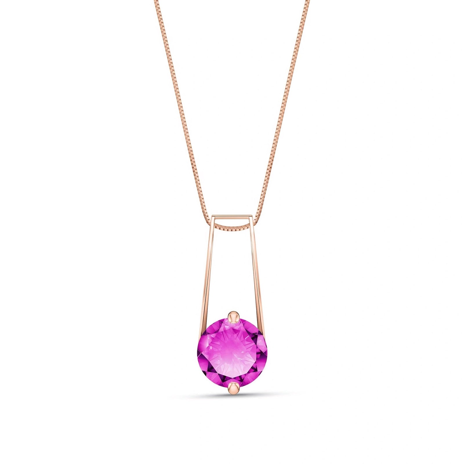 Rose Gold Bloom Necklace Pink Topaz 10K — Bruna