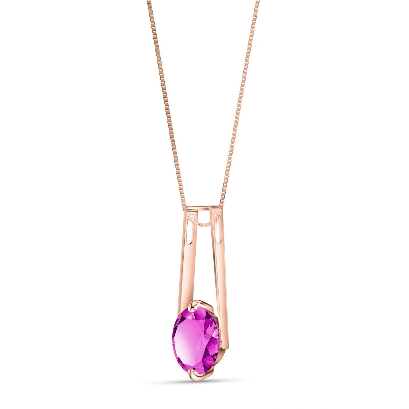 Rose Gold Bloom Necklace Pink Topaz 10K — Bruna