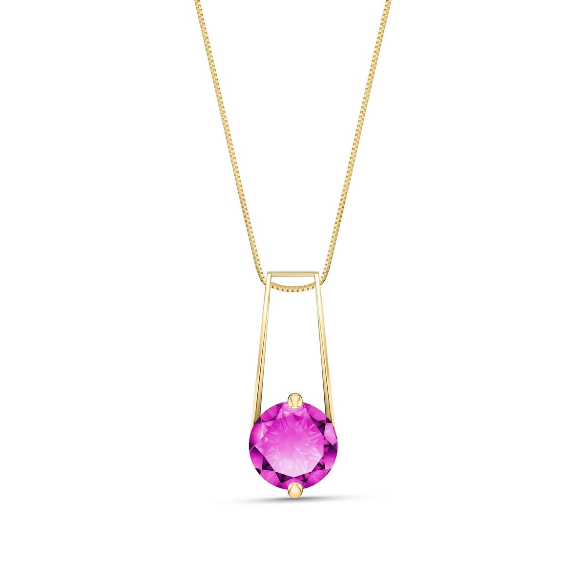 Yellow Gold Bloom Necklace Pink Topaz 10K — Bruna
