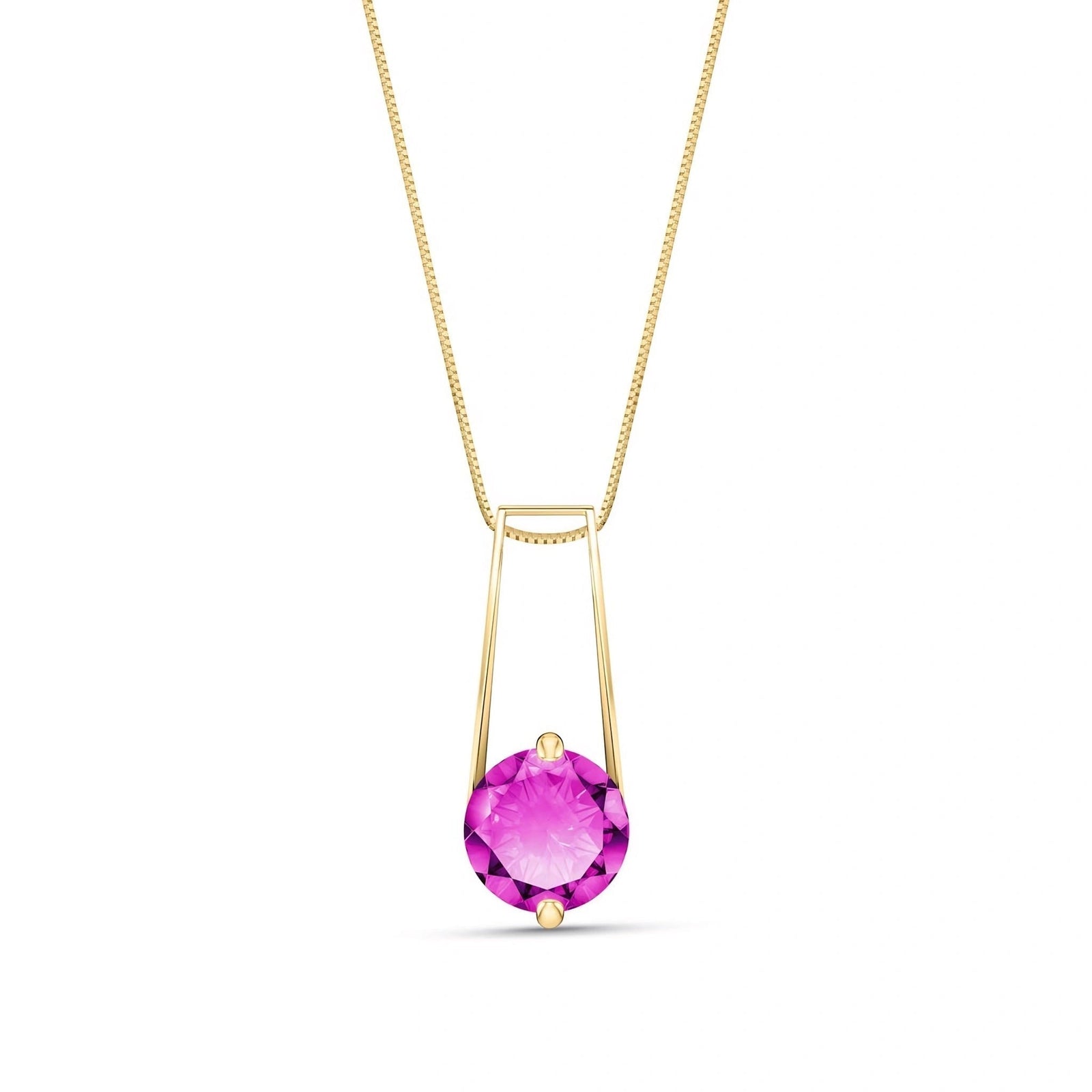 Yellow Gold Bloom Necklace Pink Topaz 10K — Bruna