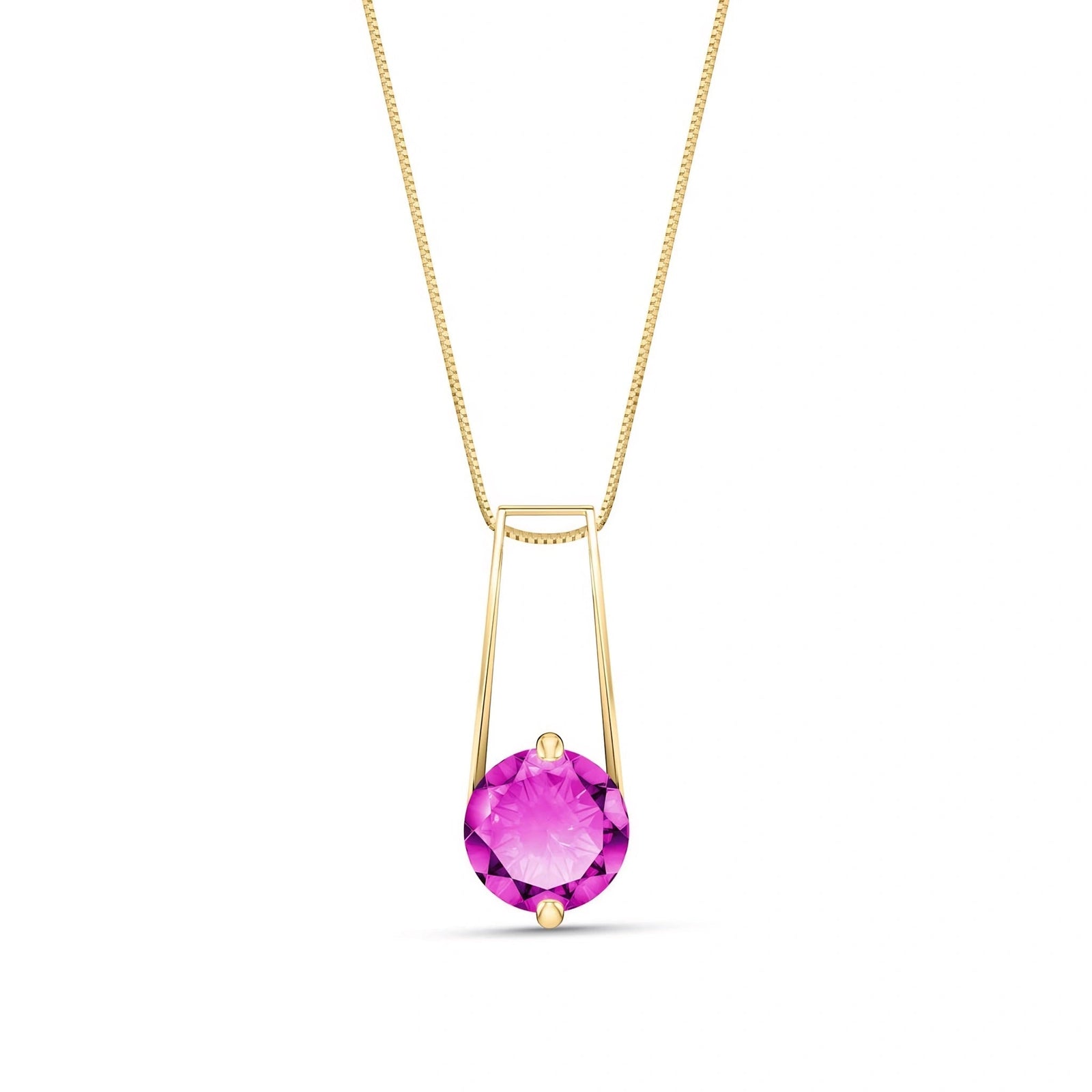Yellow Gold Bloom Necklace Pink Topaz 10K — Bruna