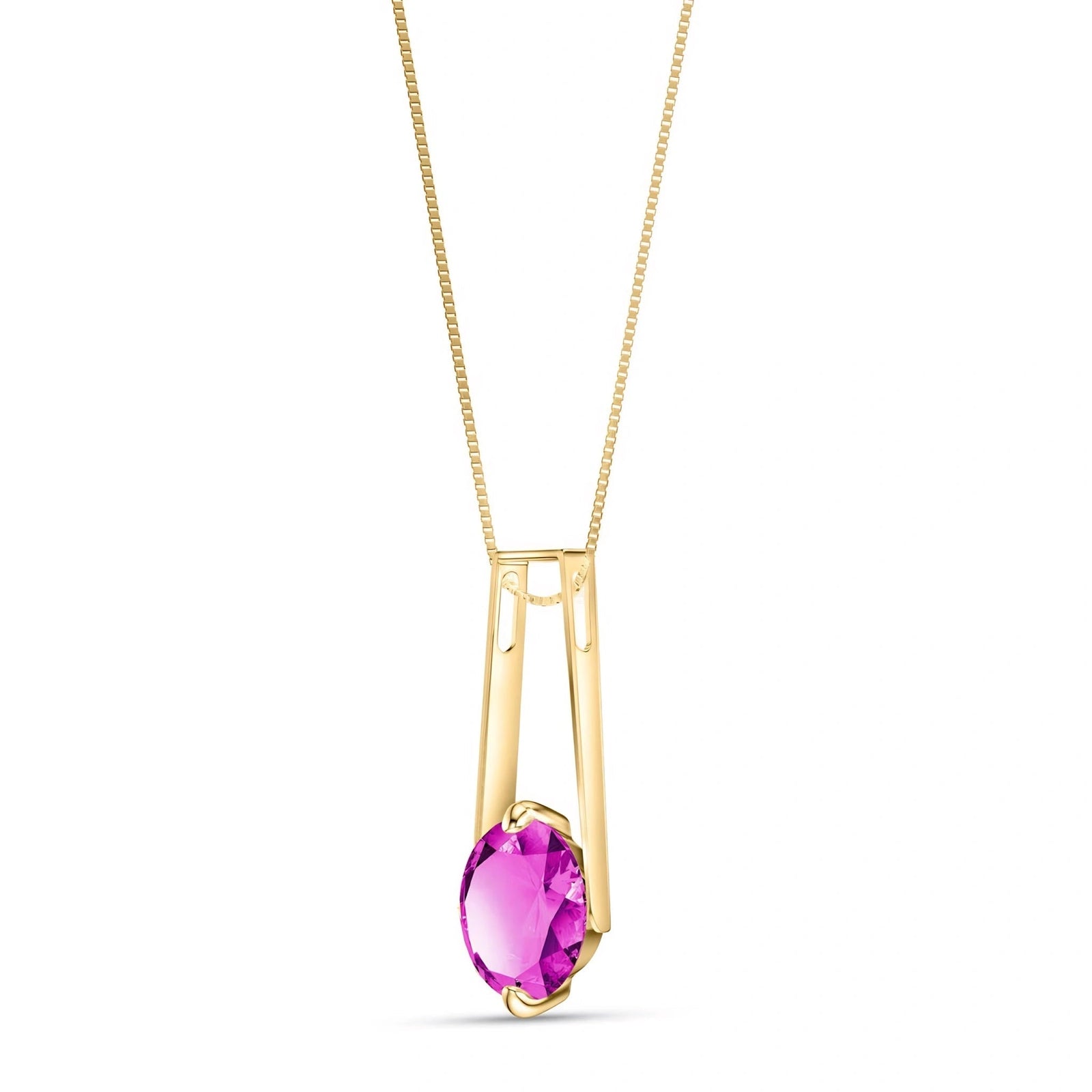 Yellow Gold Bloom Necklace Pink Topaz 10K — Bruna