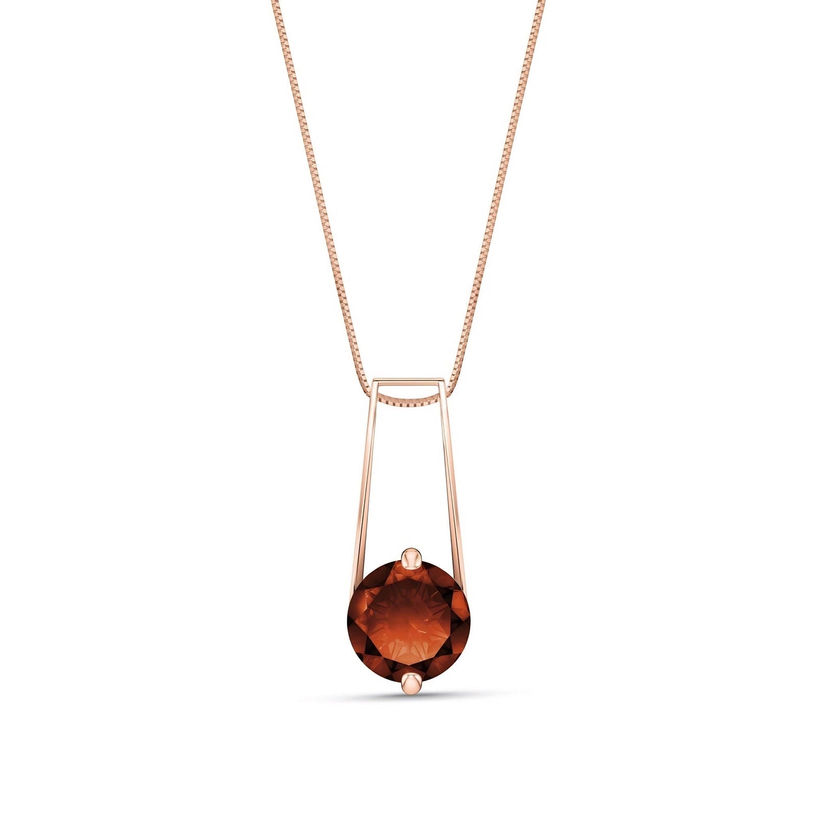 Rose Gold Bloom Necklace Garnet 10K — Bruna