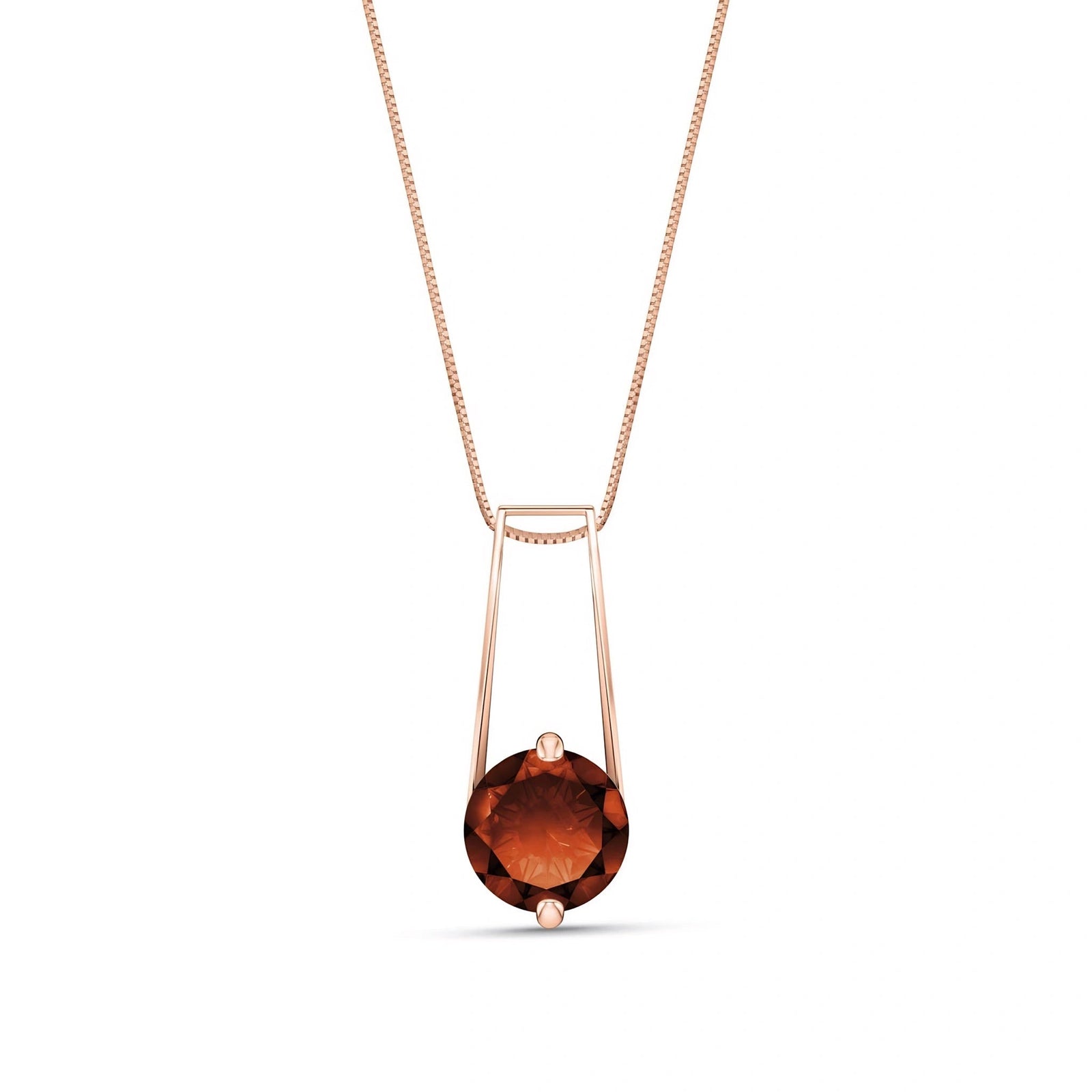 Rose Gold Bloom Necklace Garnet 10K — Bruna
