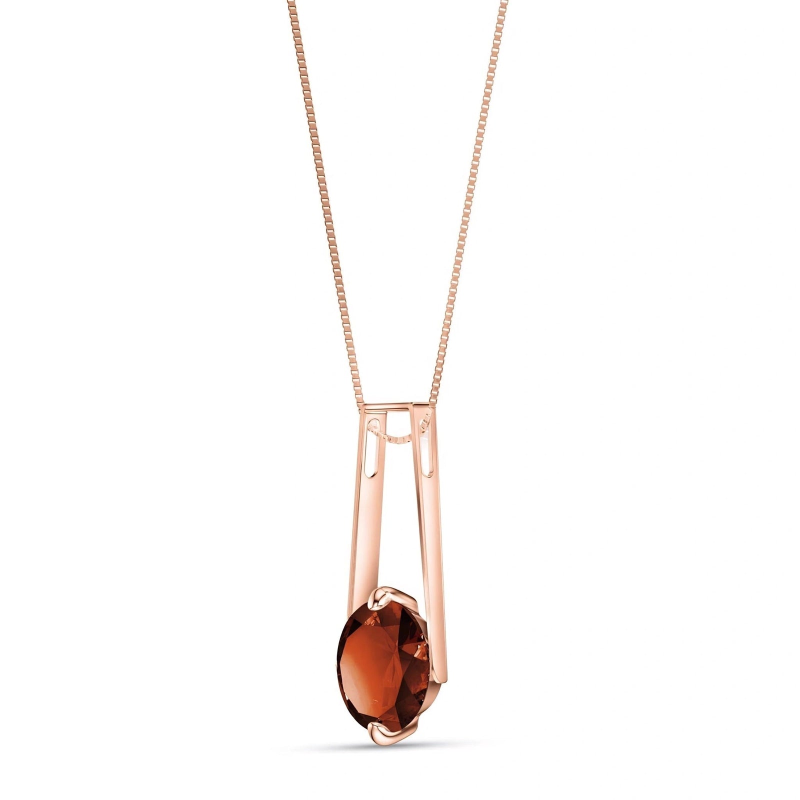 Rose Gold Bloom Necklace Garnet 10K — Bruna
