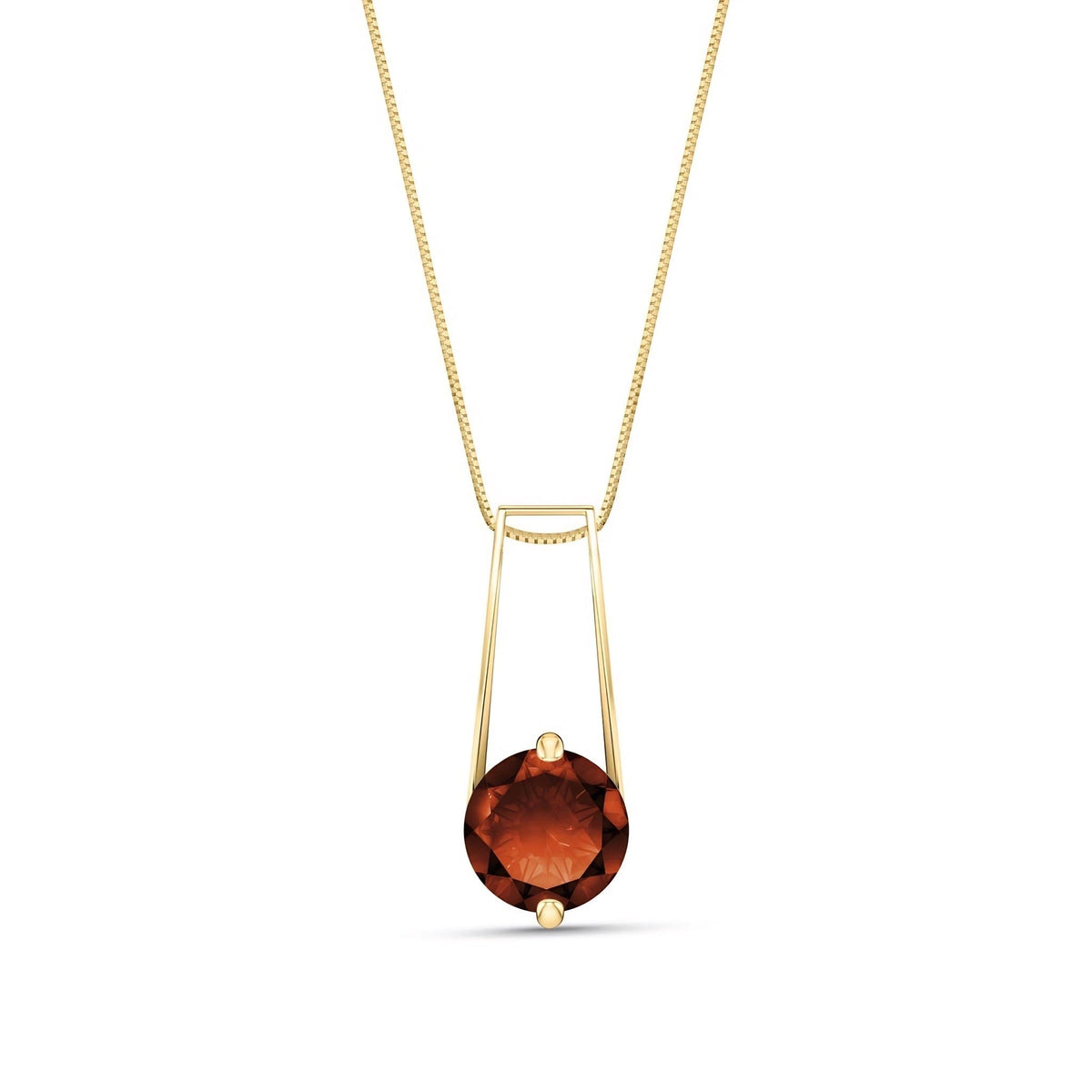 Yellow Gold Bloom Necklace Garnet 10K — Bruna
