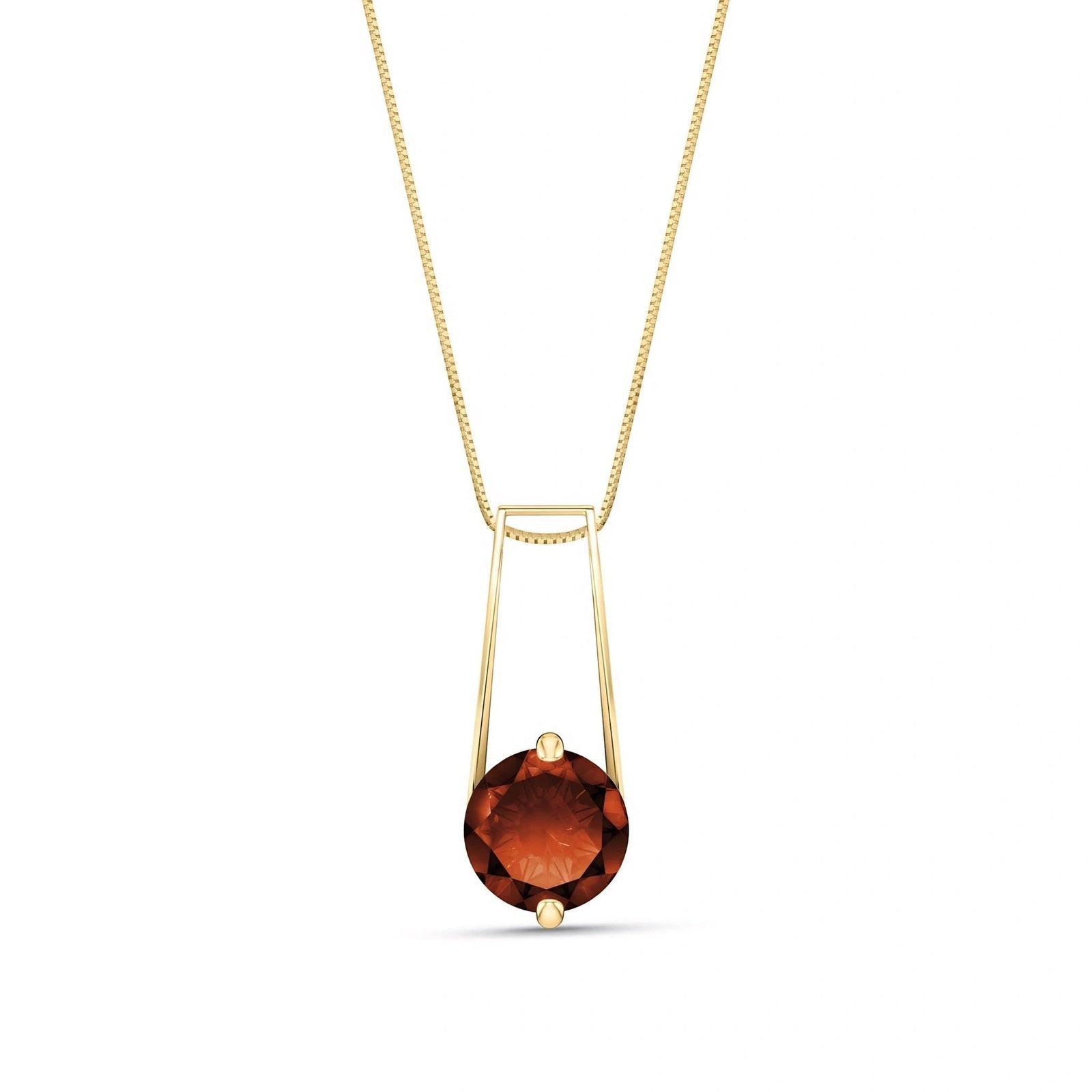 Yellow Gold Bloom Necklace Garnet 10K — Bruna