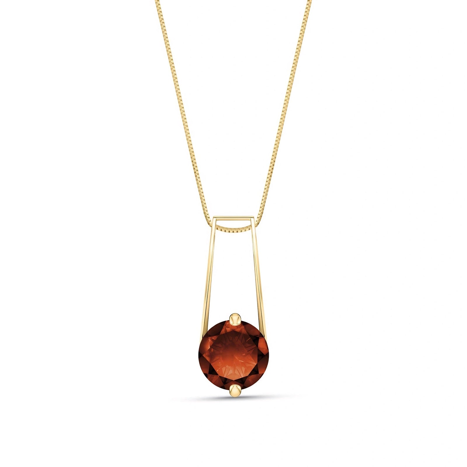 Yellow Gold Bloom Necklace Garnet 10K — Bruna