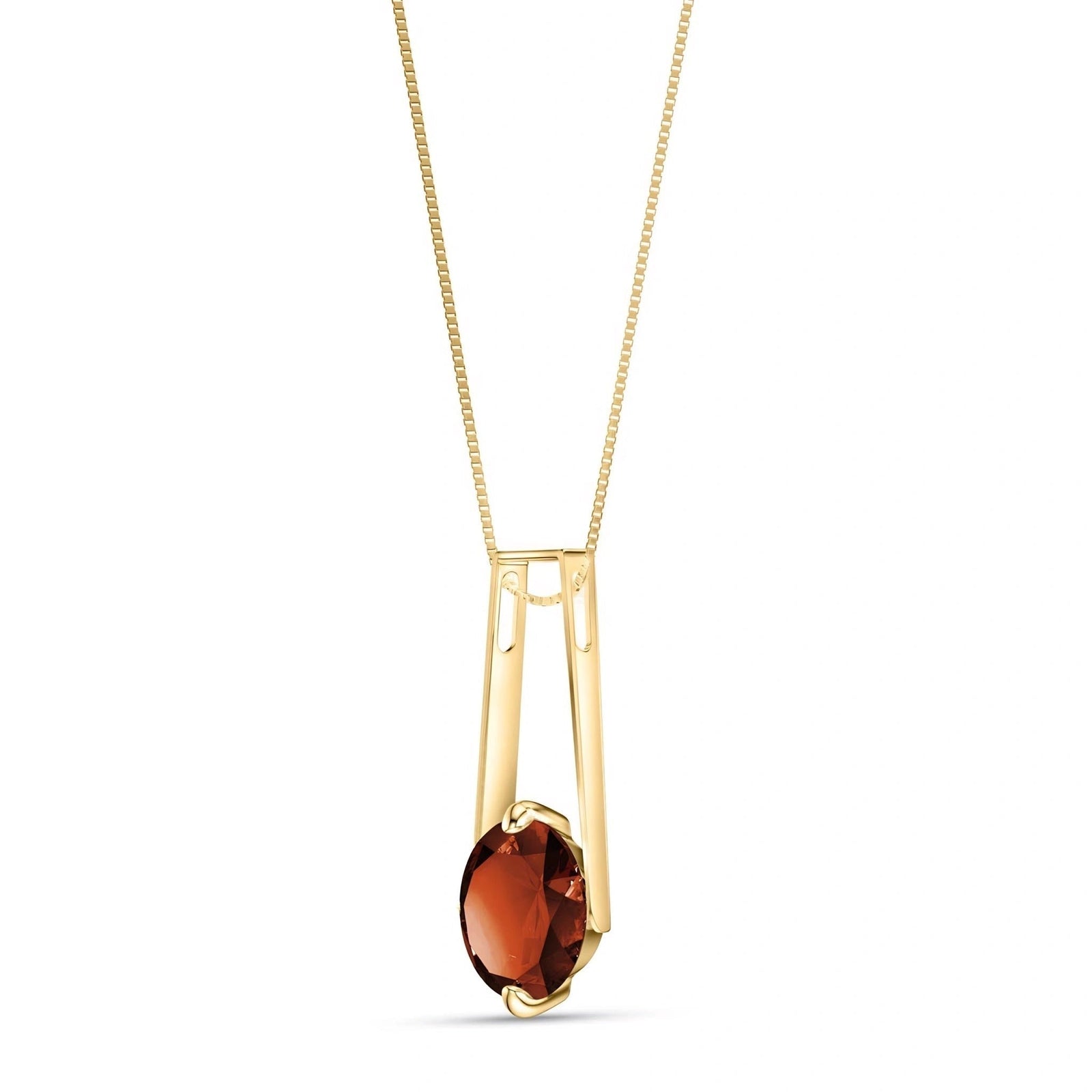 Yellow Gold Bloom Necklace Garnet 10K — Bruna