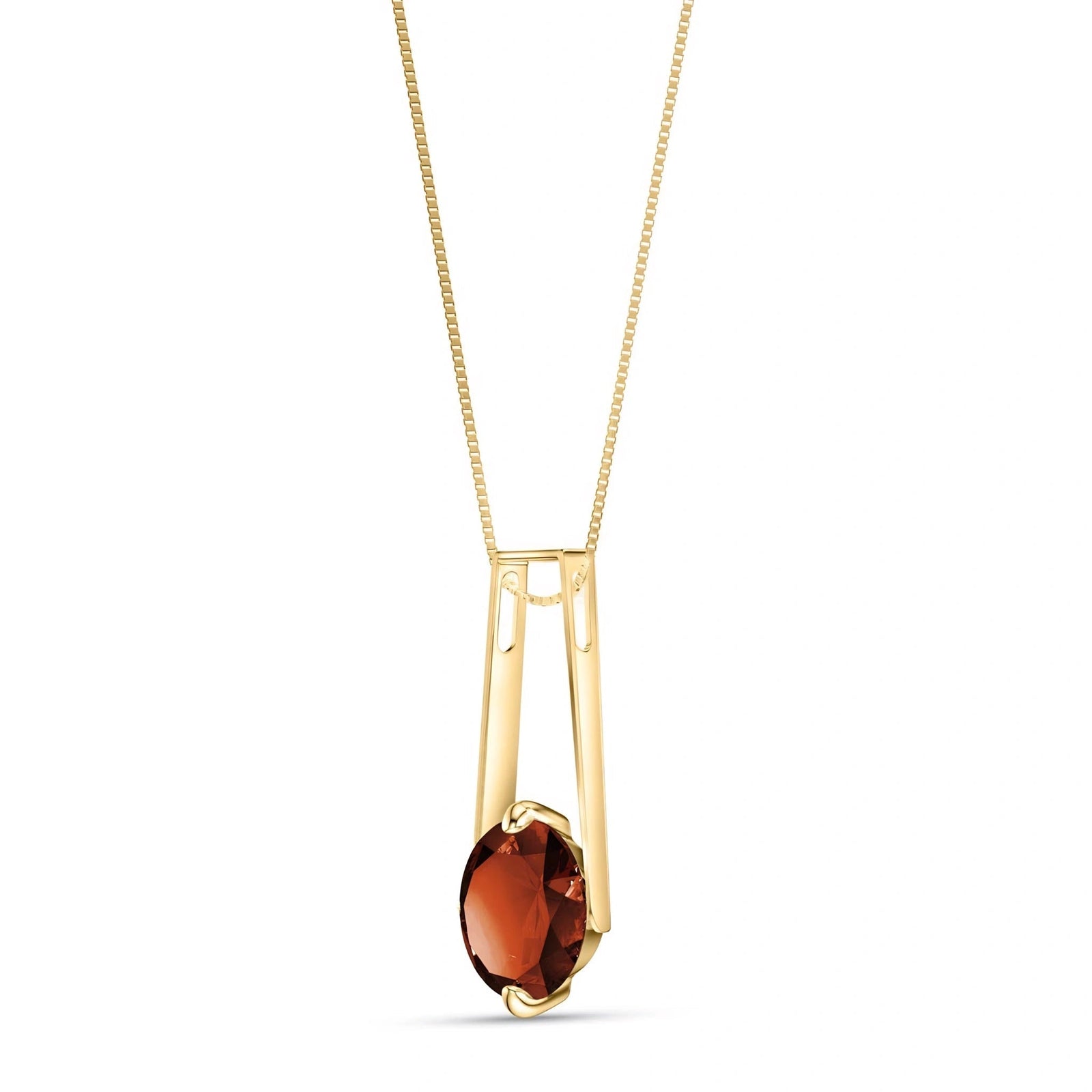Yellow Gold Bloom Necklace Garnet 10K — Bruna