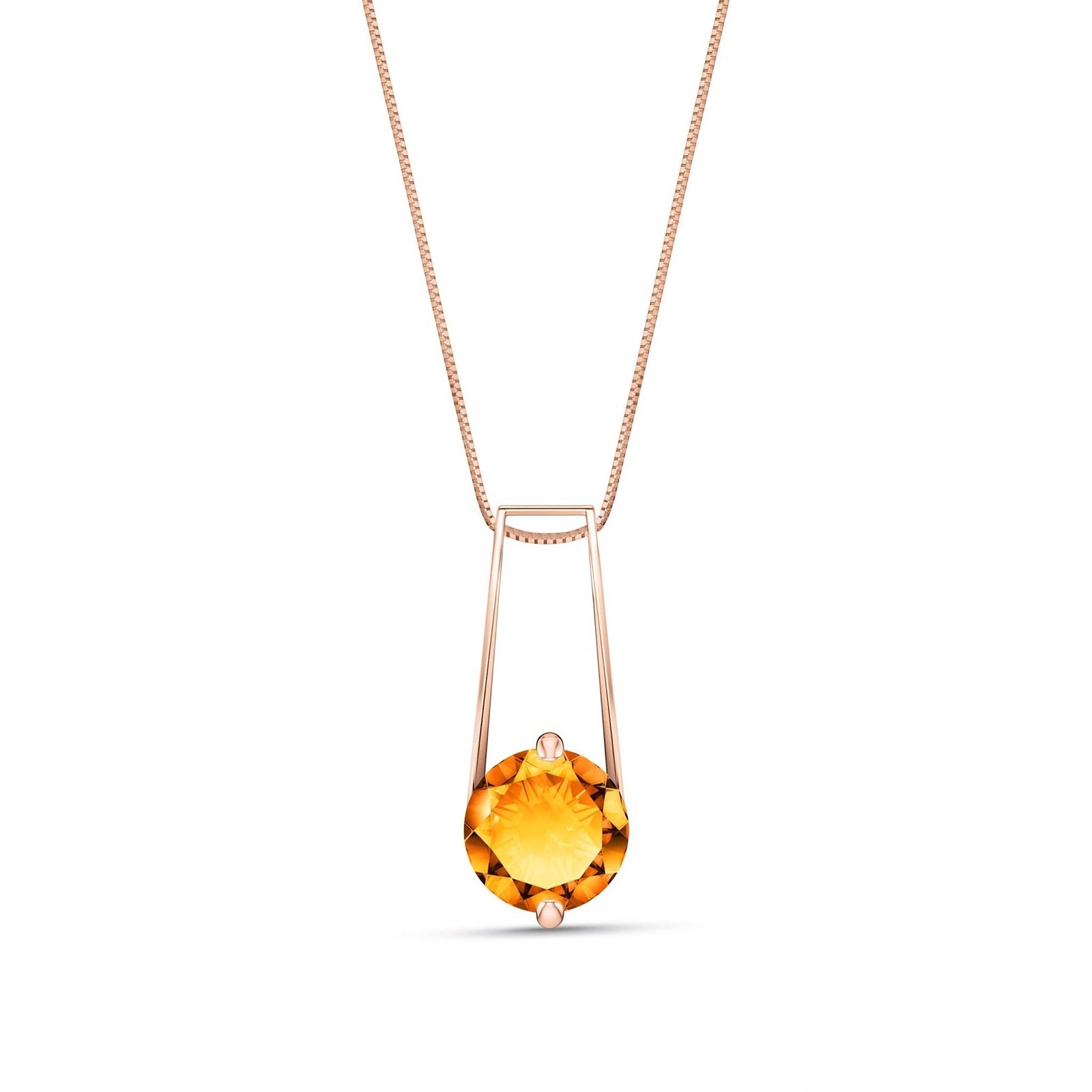 Rose Gold Bloom Necklace Citrine 10K — Bruna