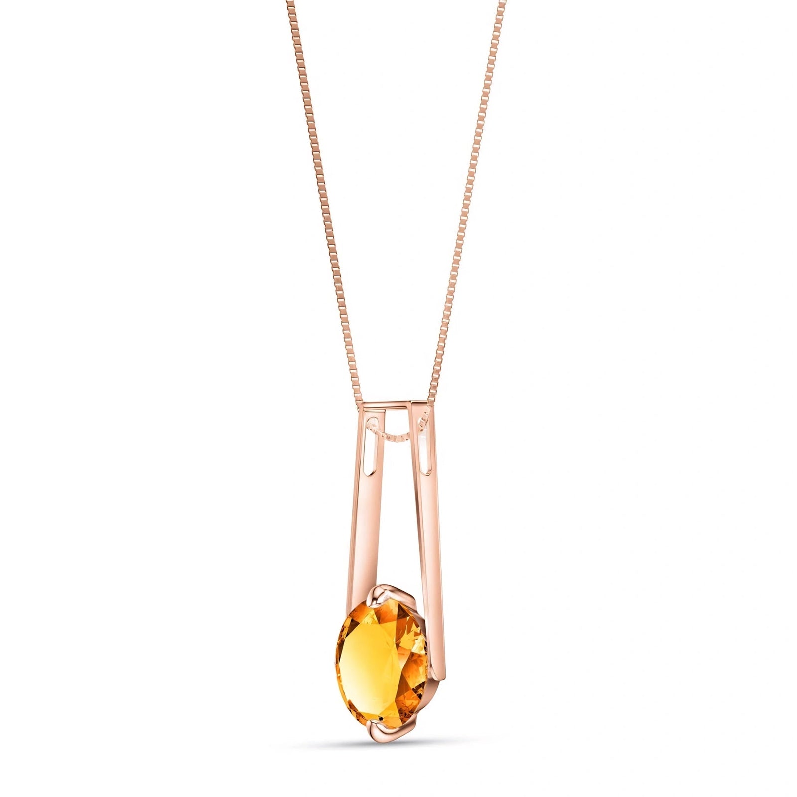Rose Gold Bloom Necklace Citrine 10K — Bruna
