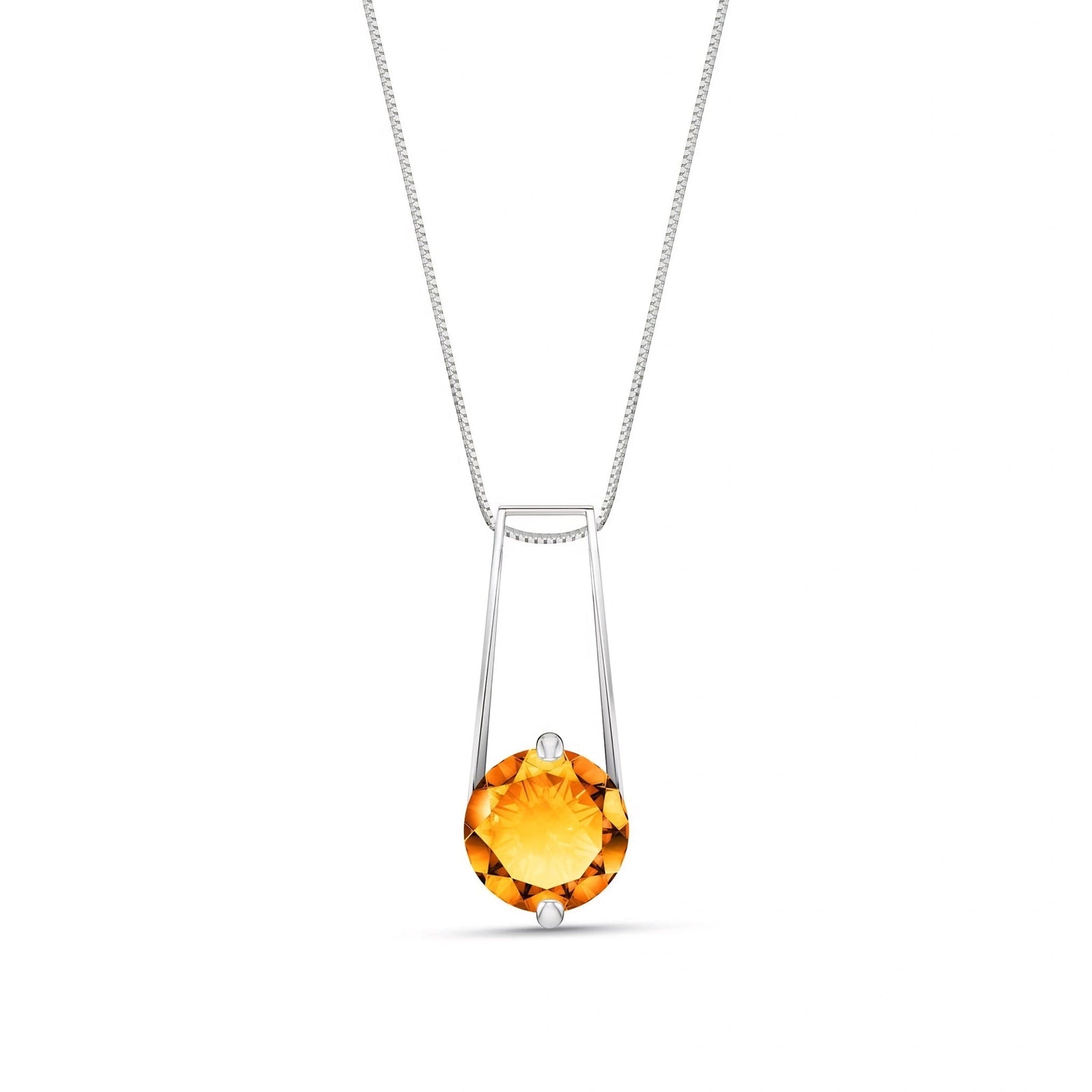 White Gold Bloom Necklace Citrine 10K — Bruna