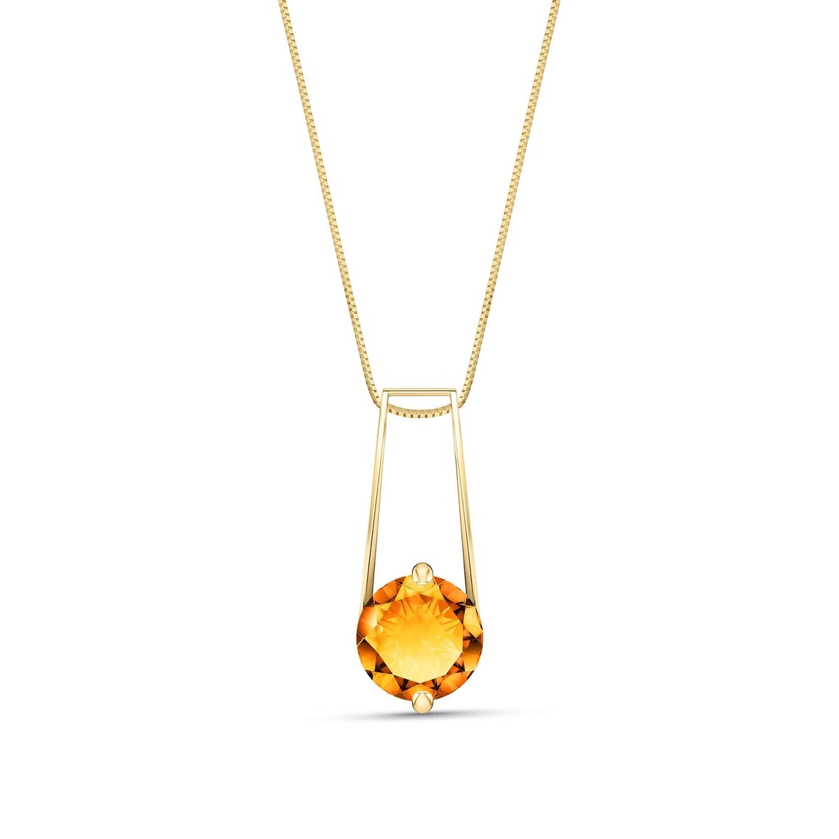 Yellow Gold Bloom Necklace Citrine 10K — Bruna