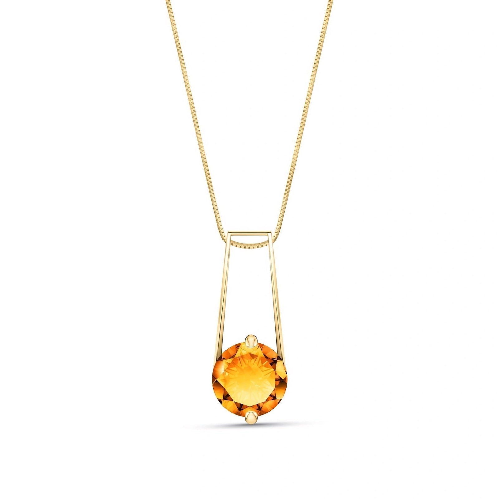 Yellow Gold Bloom Necklace Citrine 10K — Bruna