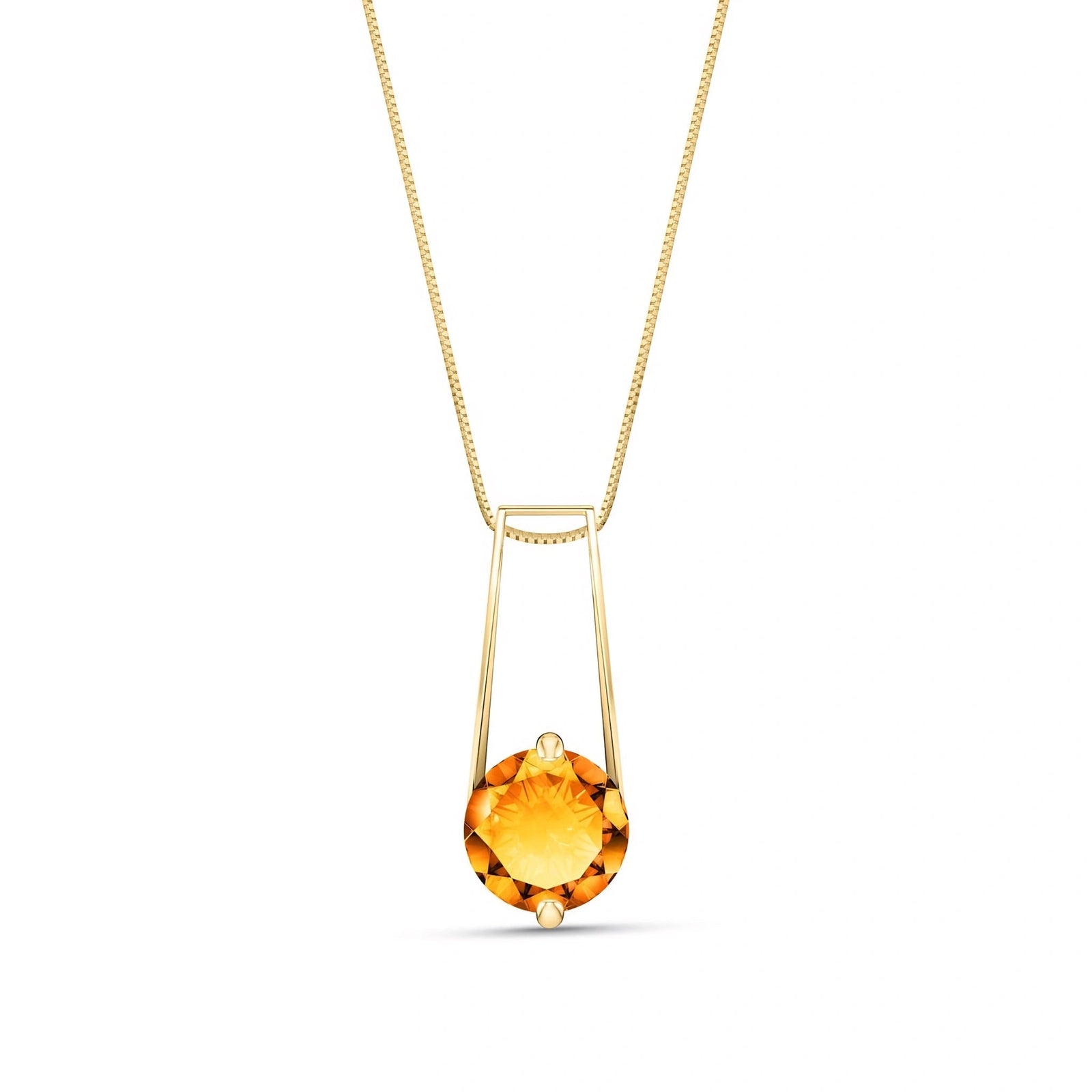 Yellow Gold Bloom Necklace Citrine 10K — Bruna