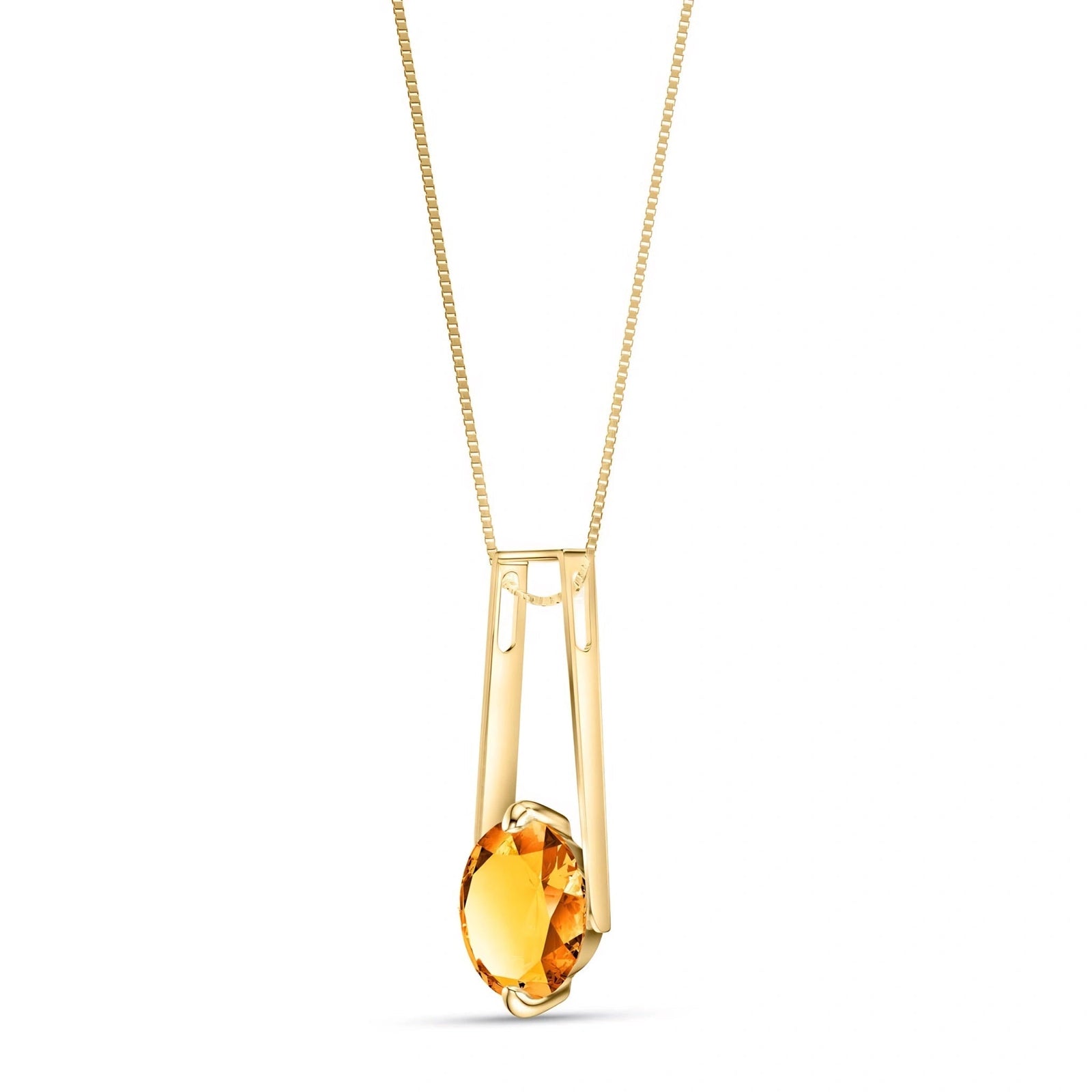 Yellow Gold Bloom Necklace Citrine 10K — Bruna