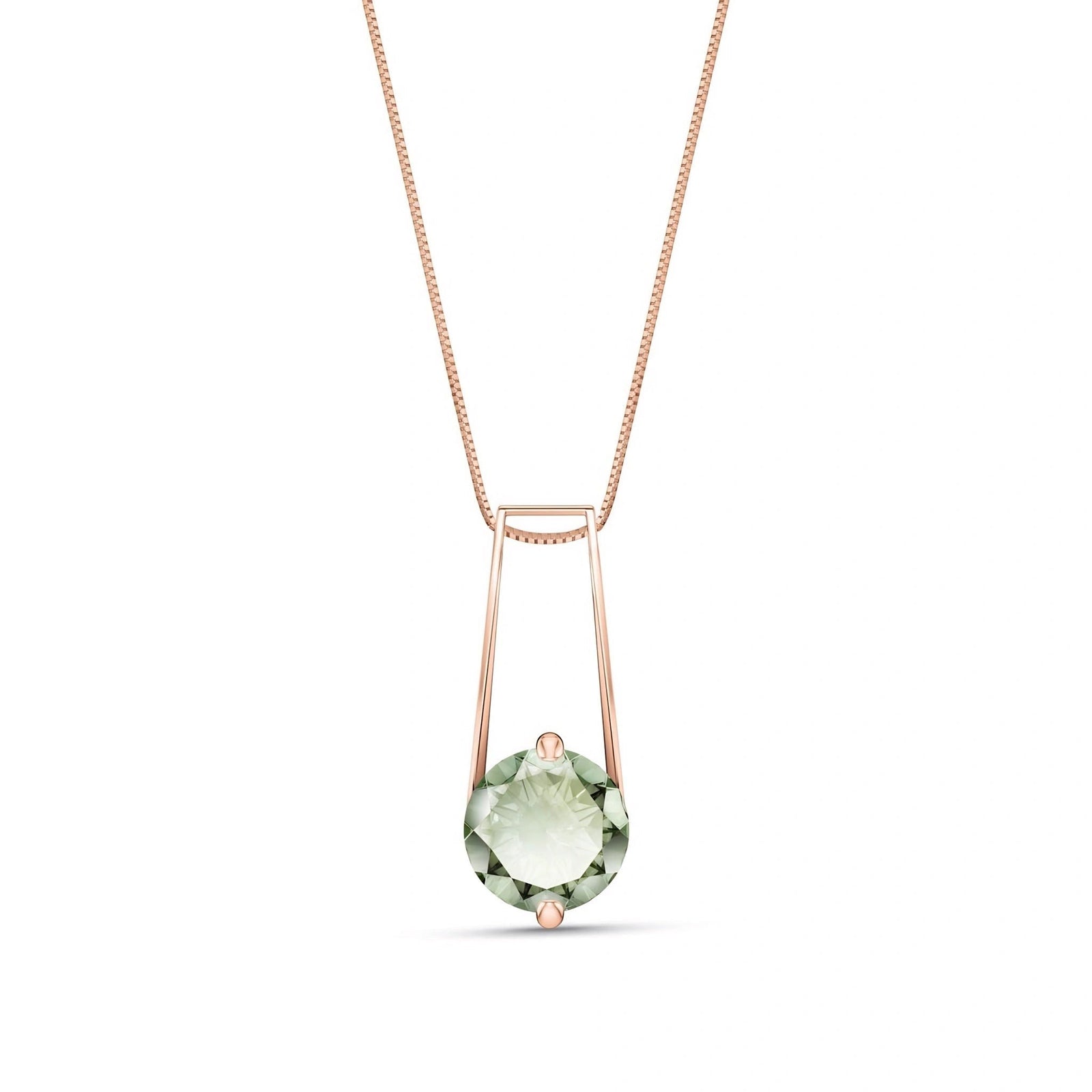 Rose Gold Bloom Necklace Green Amethyst 10K — Bruna