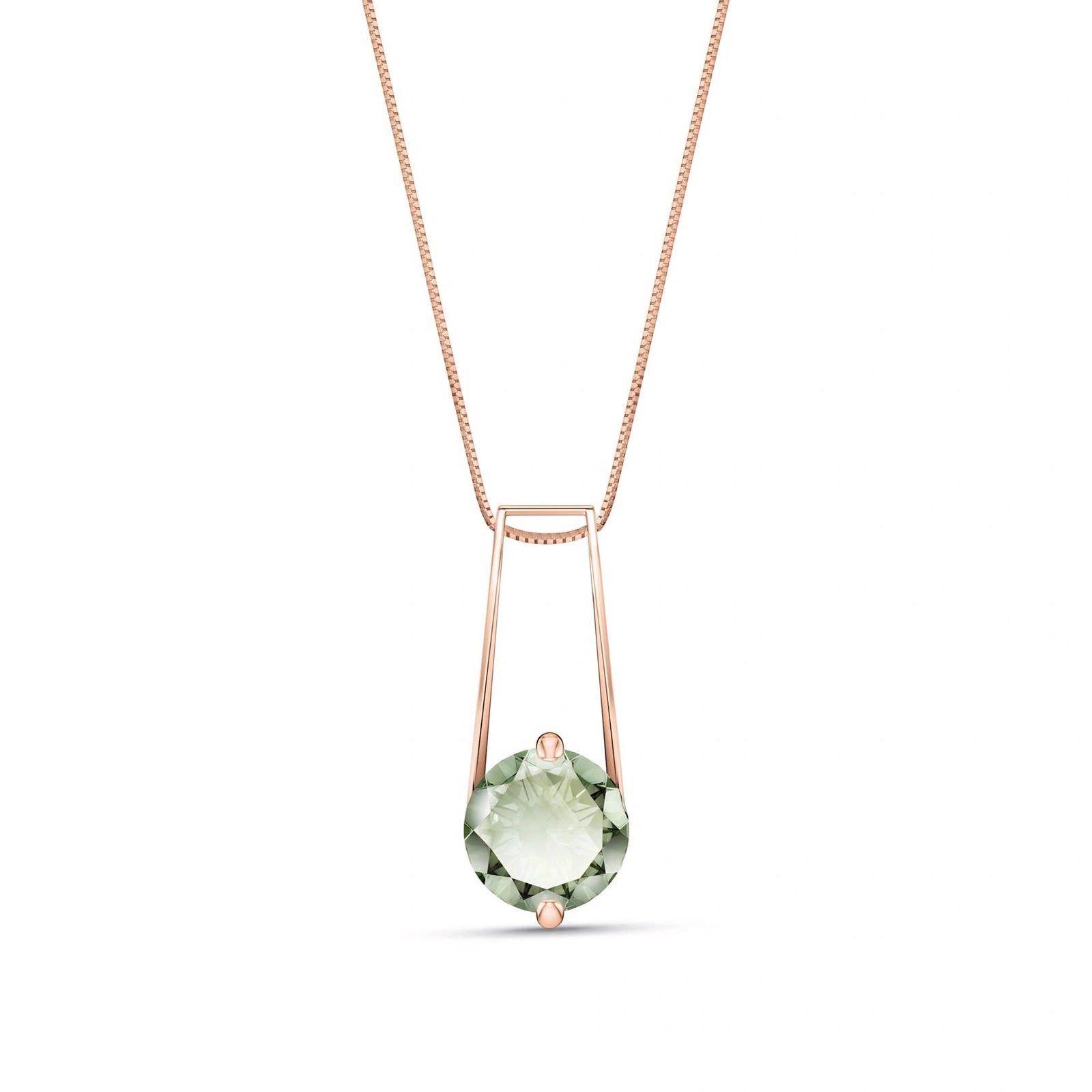 Rose Gold Bloom Necklace Green Amethyst 10K — Bruna