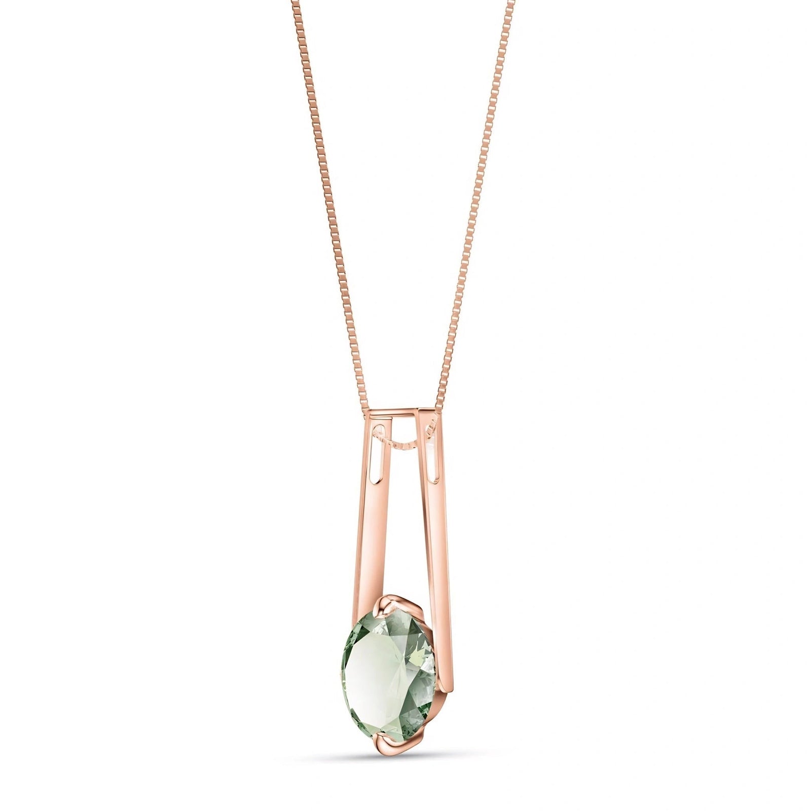 Rose Gold Bloom Necklace Green Amethyst 10K — Bruna