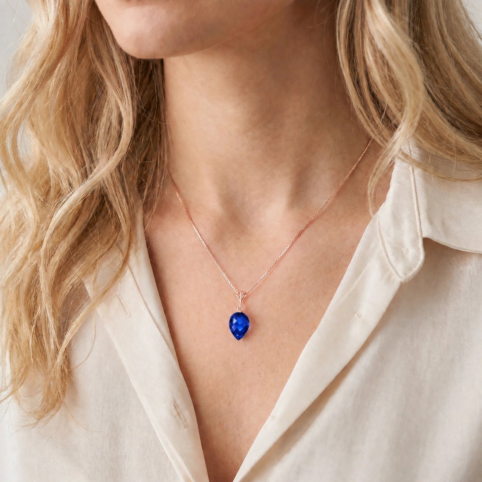 Rose Gold Pendant Necklace Amethyst 10K — Ornella