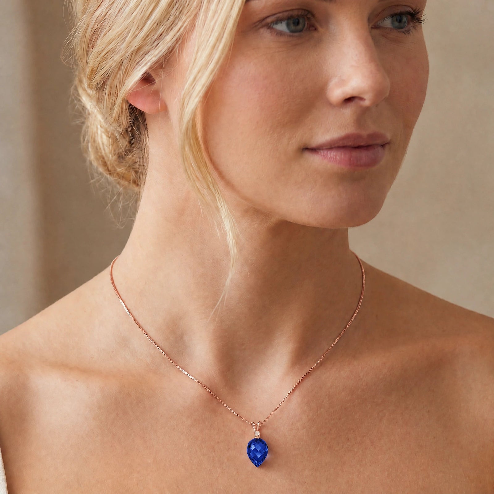 Rose Gold Pendant Necklace Amethyst 10K — Ornella