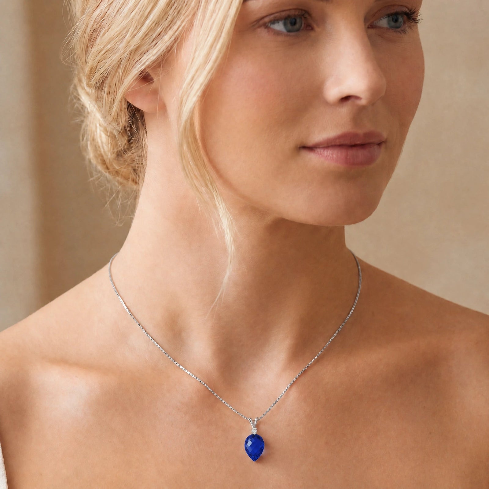 White Gold Pendant Necklace Amethyst 10K — Ornella