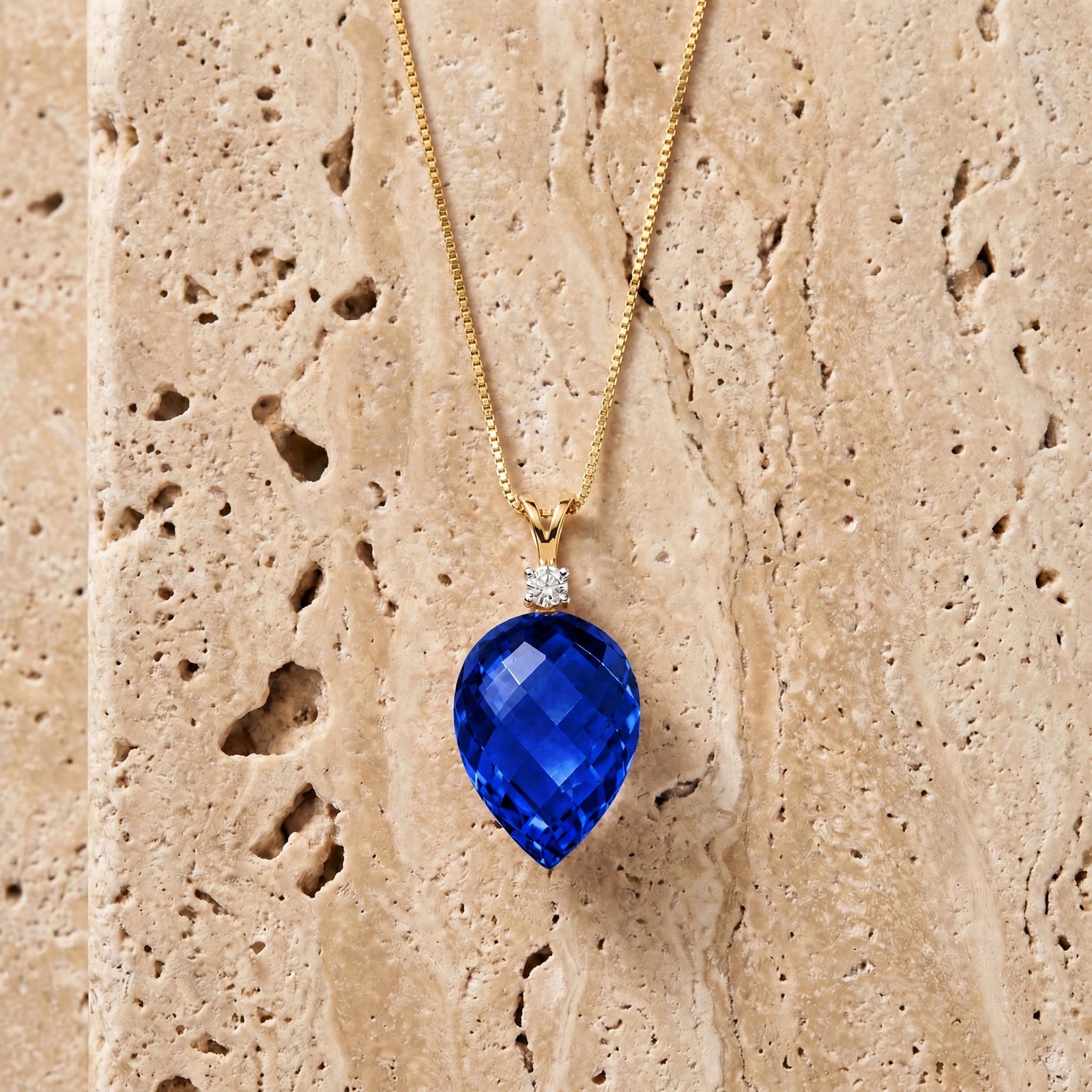 Yellow Gold Pendant Necklace Amethyst 10K — Ornella