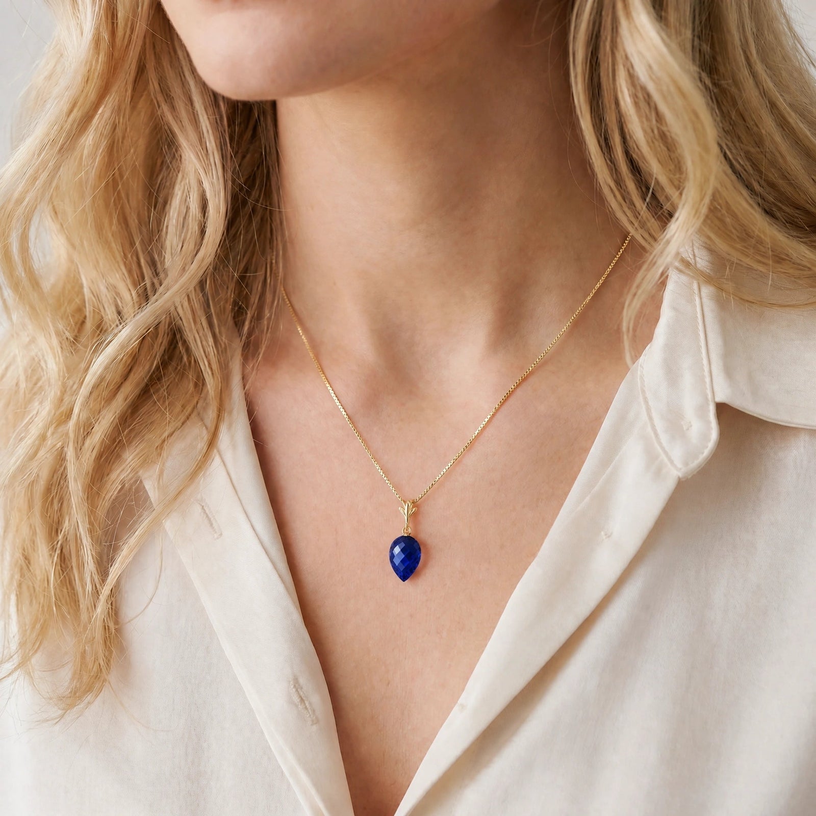 Yellow Gold Pendant Necklace Amethyst 10K — Ornella