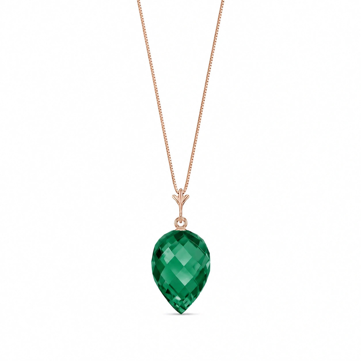 Rose Gold Pendant Necklace Blue Topaz 10K — Ornella