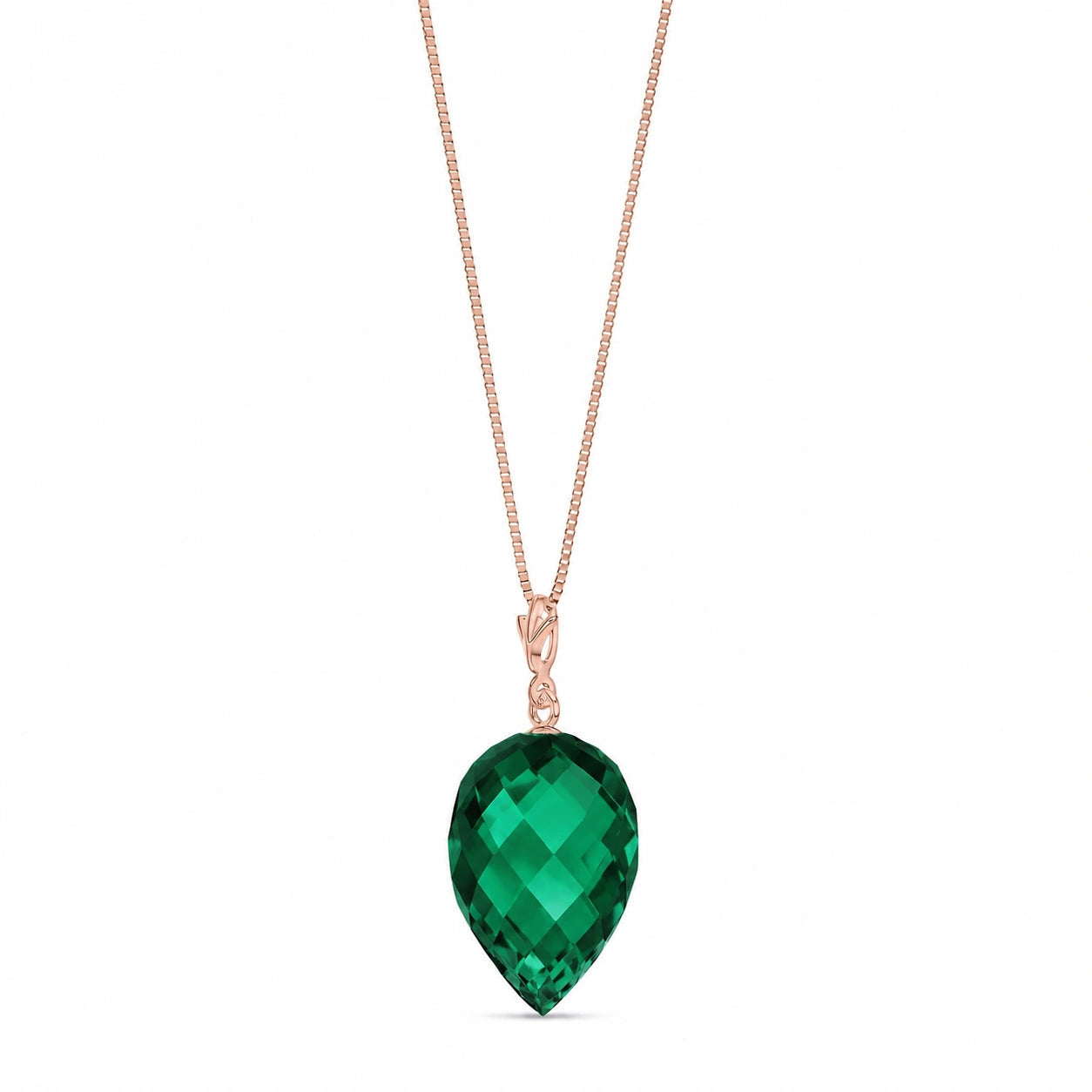 Rose Gold Pendant Necklace Blue Topaz 10K — Ornella
