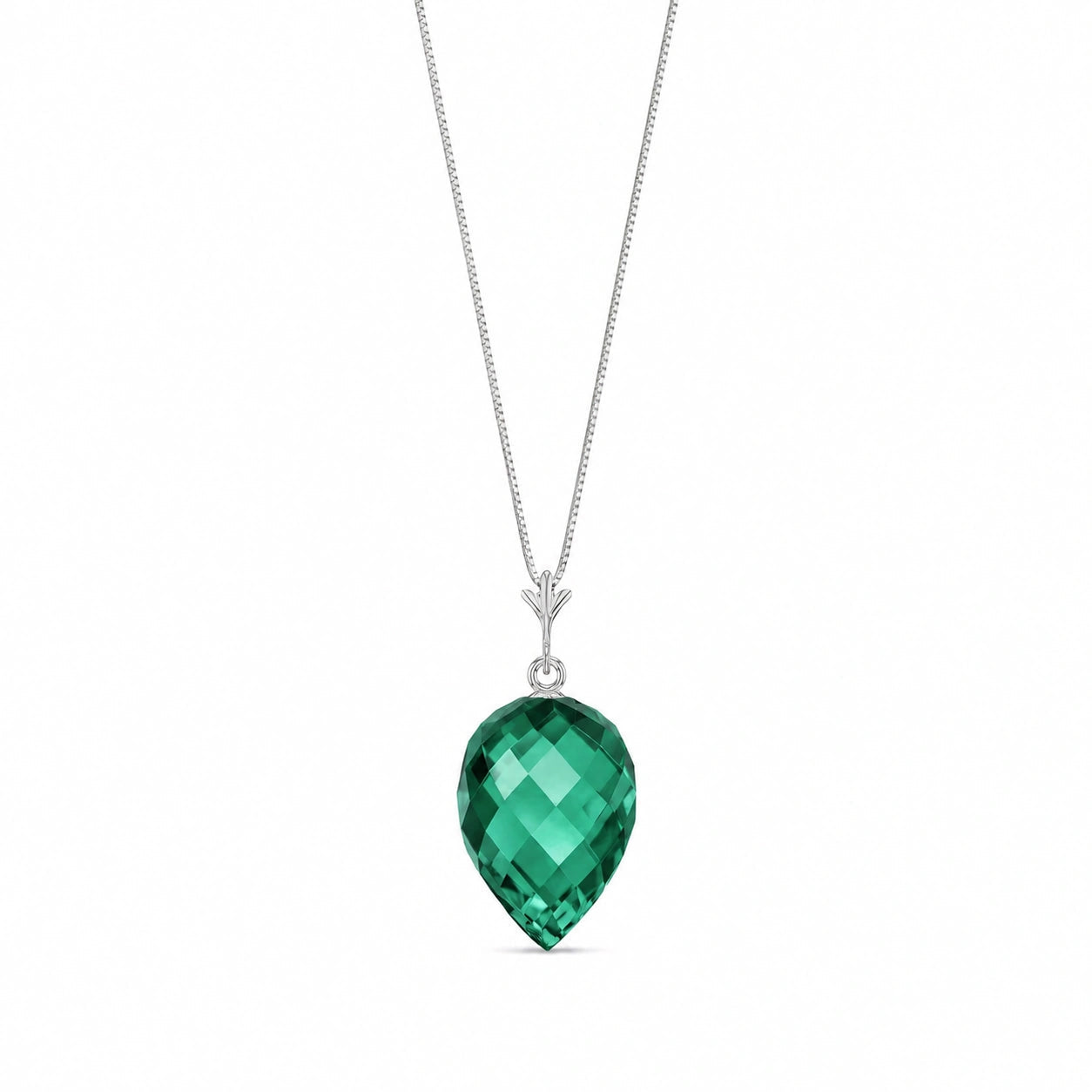 White Gold Pendant Necklace Blue Topaz 10K — Ornella
